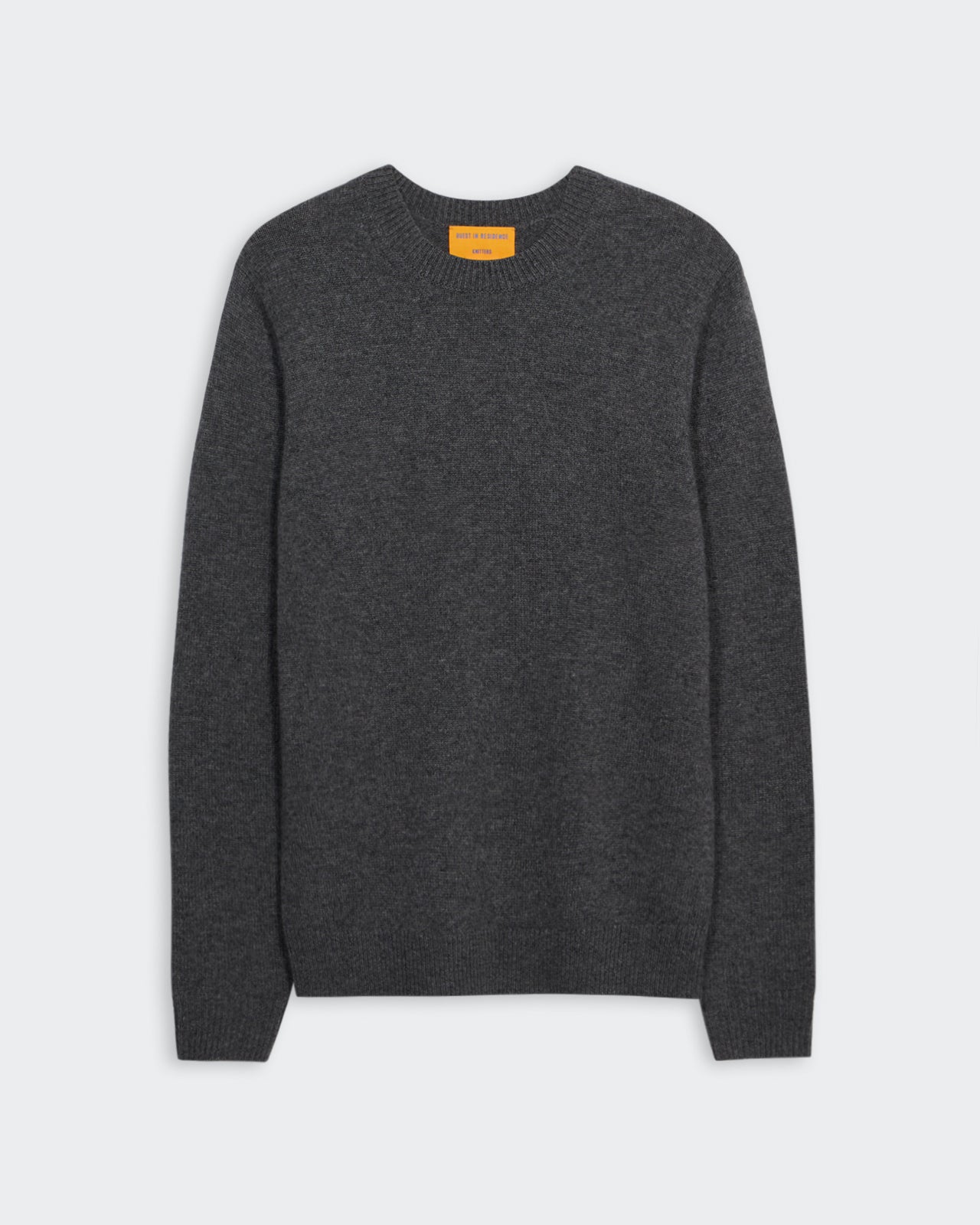 Allday Crew - Charcoal medium-weight cashmere crew neck sweater in men's sizing, true to size fit.