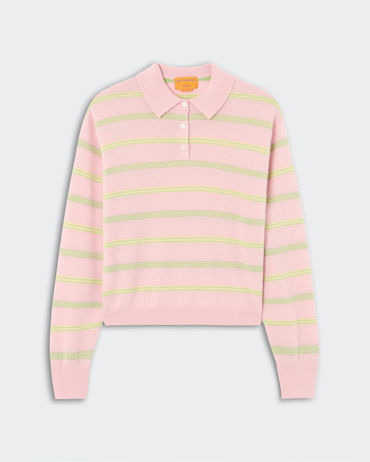 Collegiate Stripe Polo - Powder Pink Combo