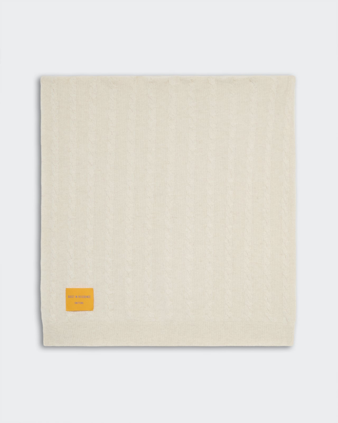 Cable Blanket - Cream, 60x60 inch cream cable knit 100% cashmere blanket with premium inner Mongolia cashmere.