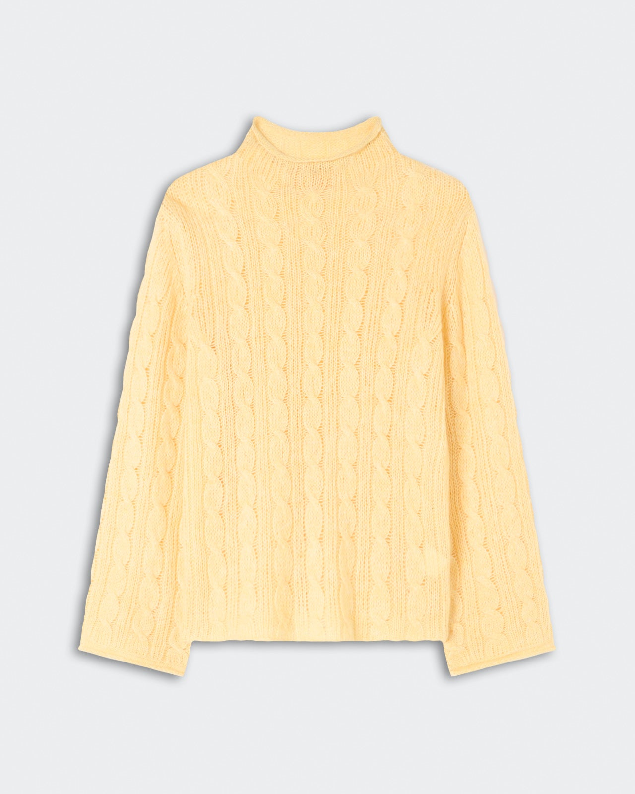 Cable Mock Neck Top - Butter