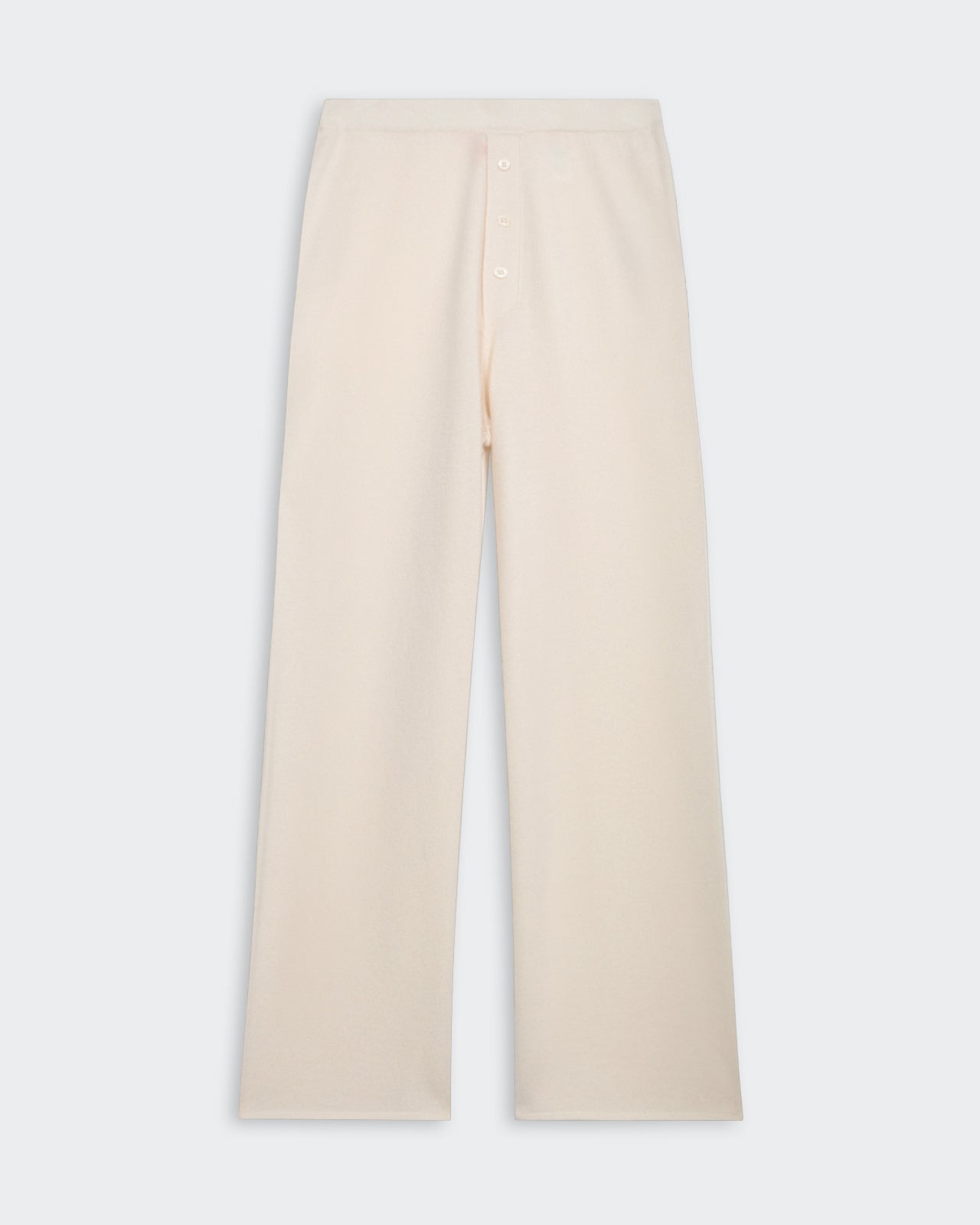 Everywear Pant - Cream women's relaxed fit lightweight knit cashmere straight leg pants with elastic waistband