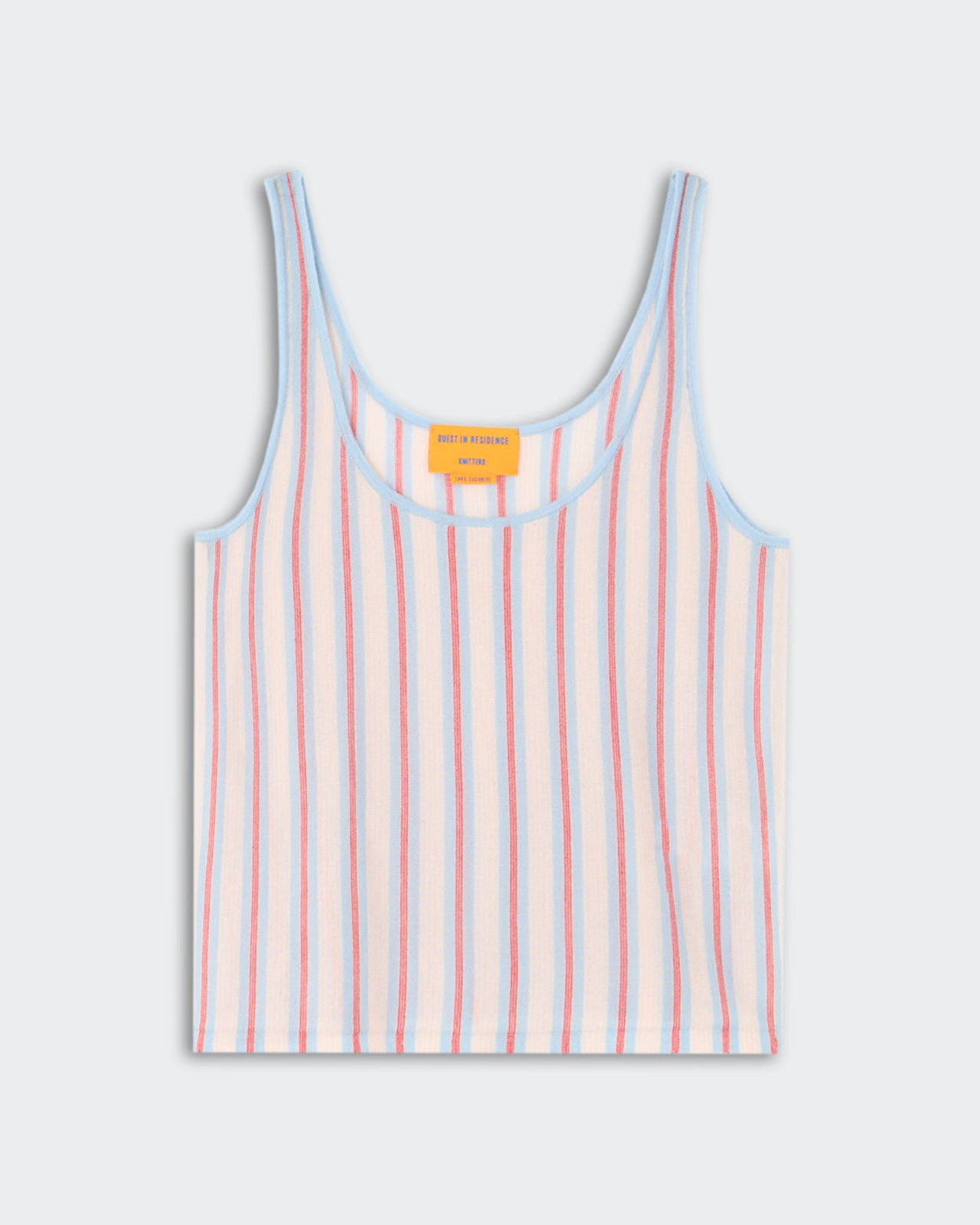 Guest In Residence Fine Stripe Tank - Clear Sky Combo