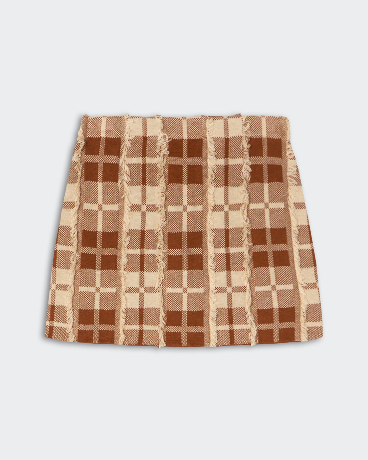 Plaid Mini Skirt - Burnt Sienna/Sandstone