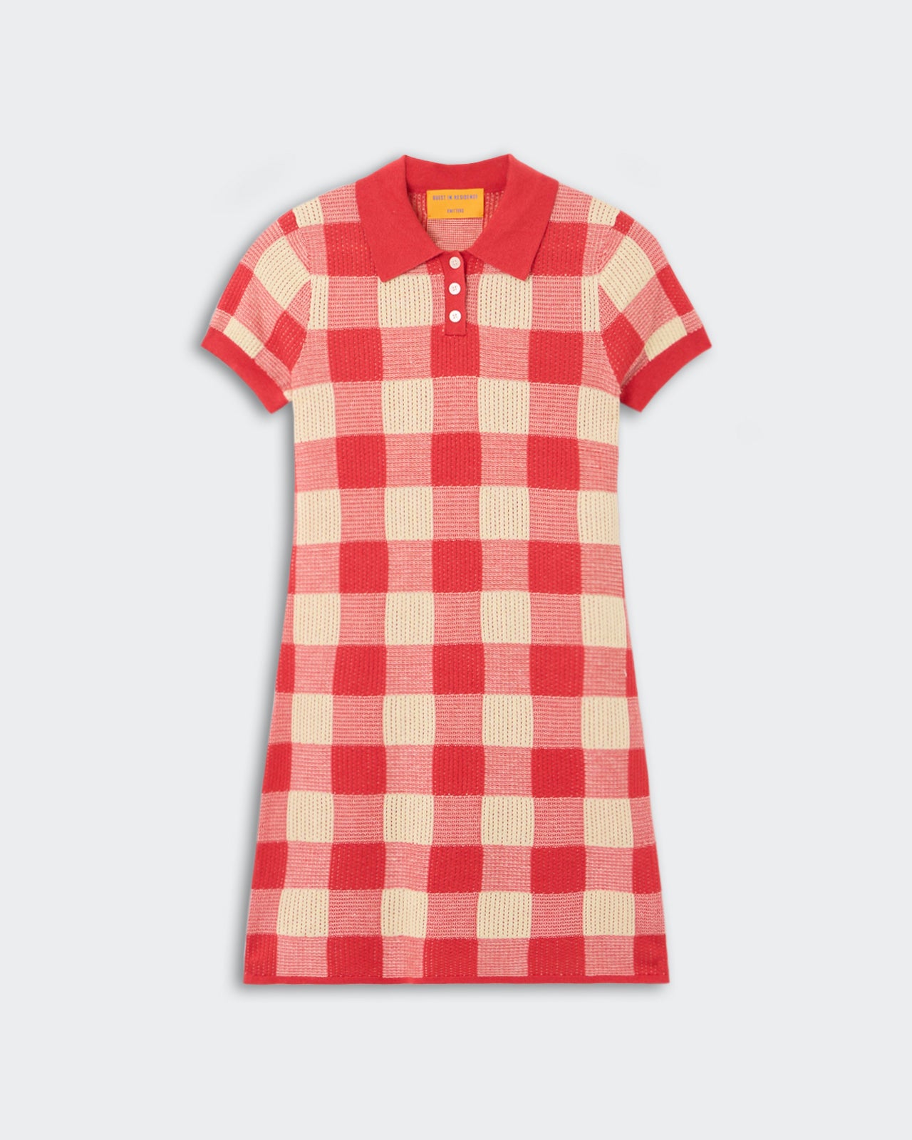 Gingham Polo Dress - Scarlet/Mist