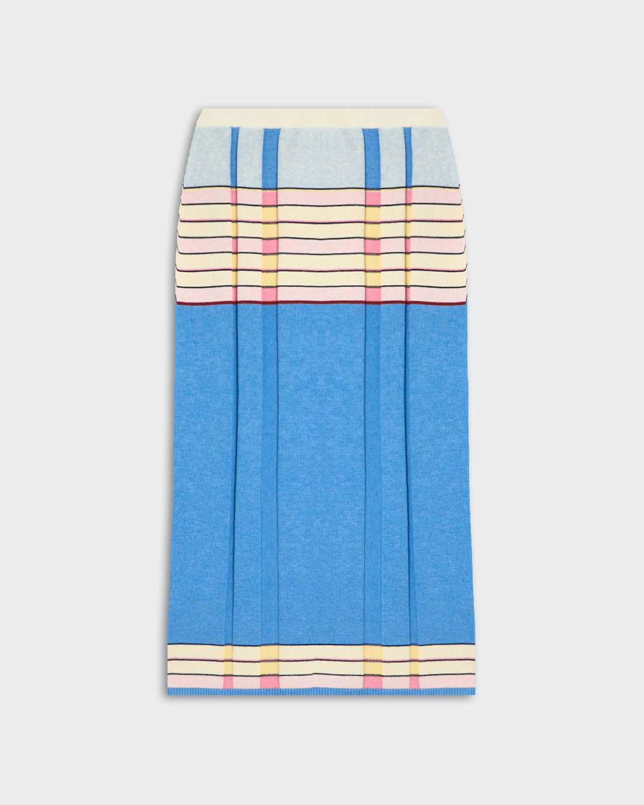 Plaited Rib Skirt - Delft Blue Combo