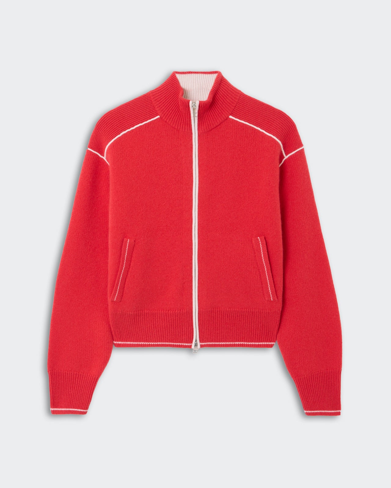 Track Jacket - Scarlet/Cream