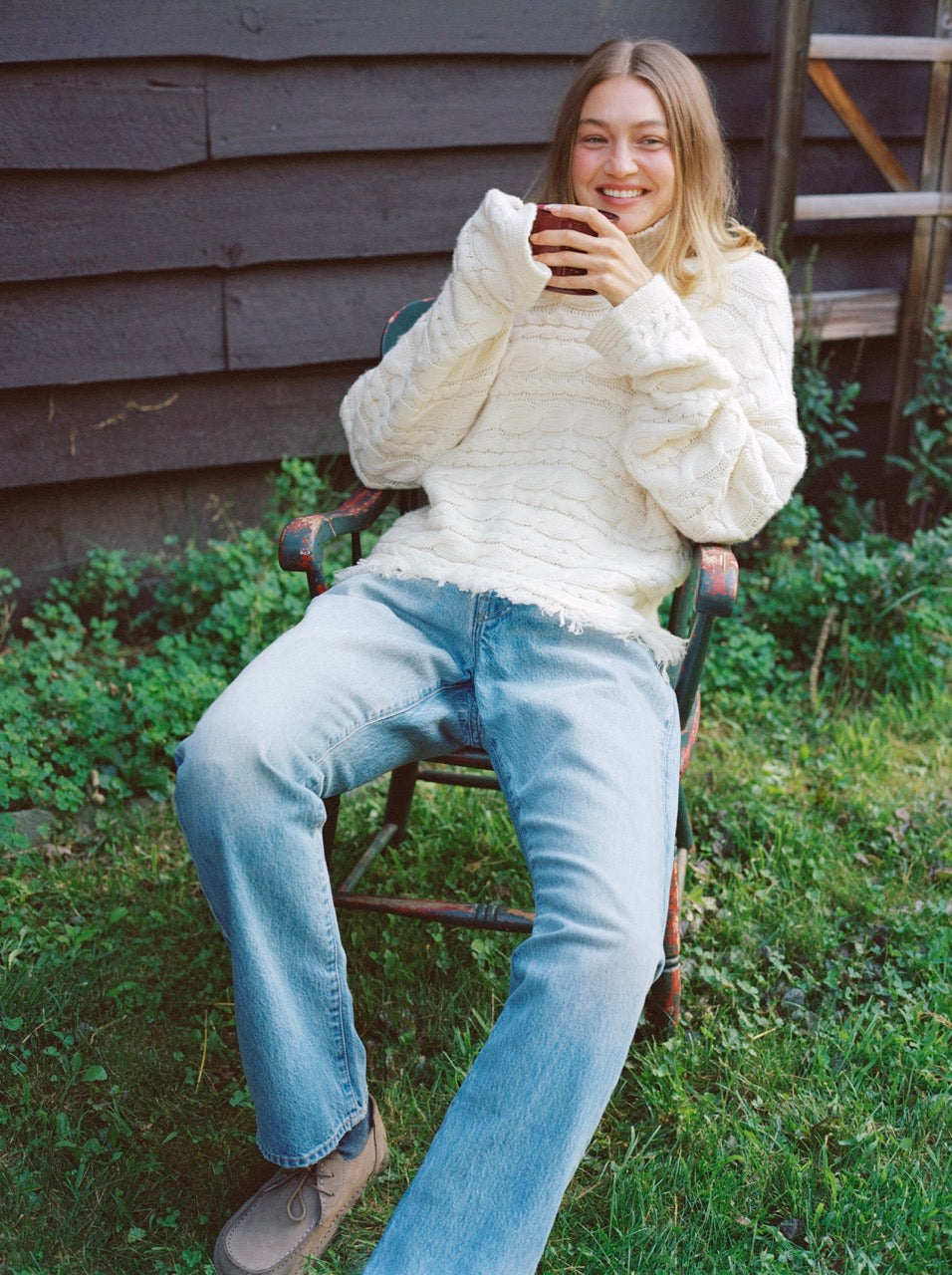 Cropped Cable Tnk - Cream