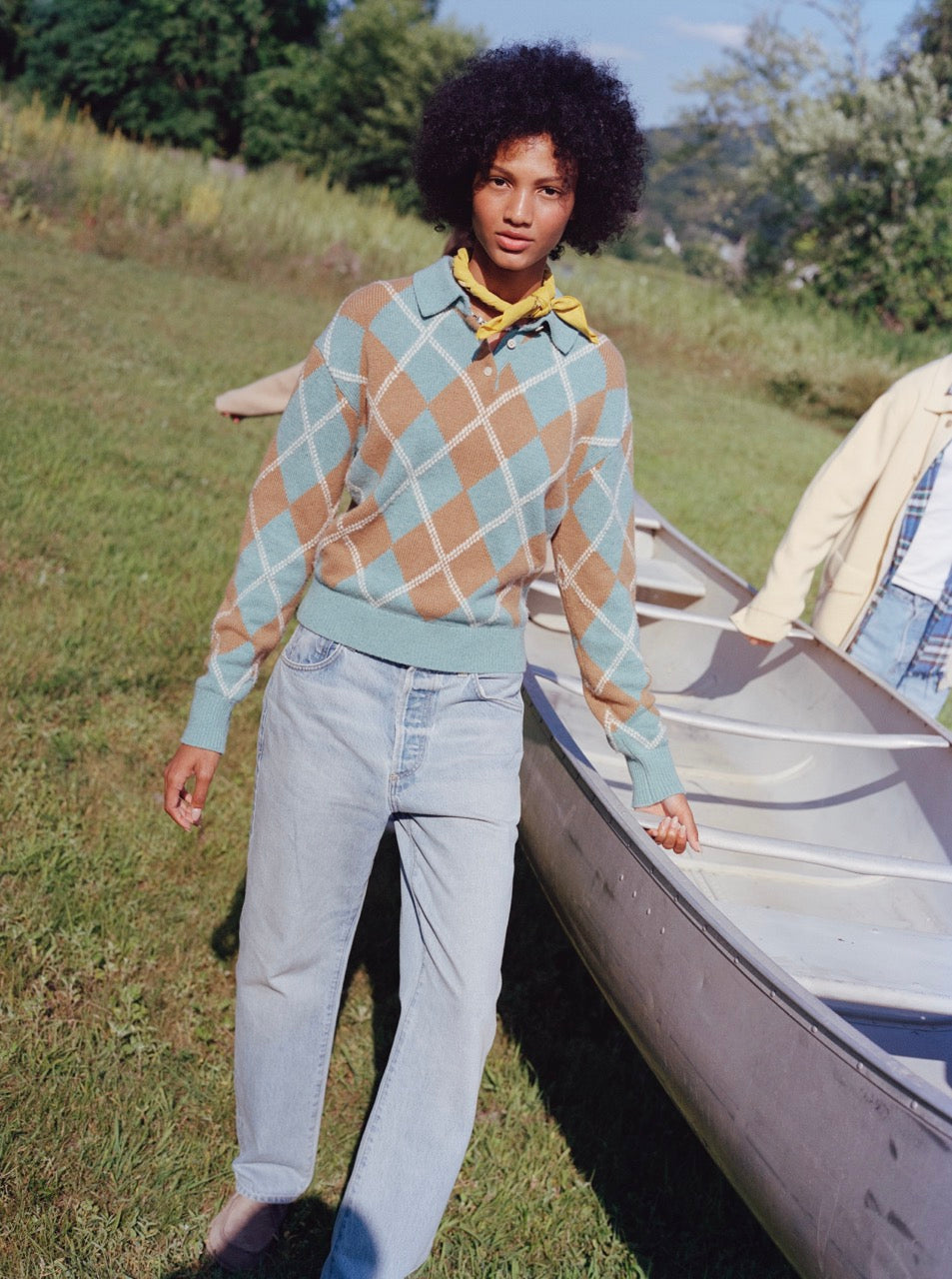 Collegiate Argyle Polo  - Glacier Combo