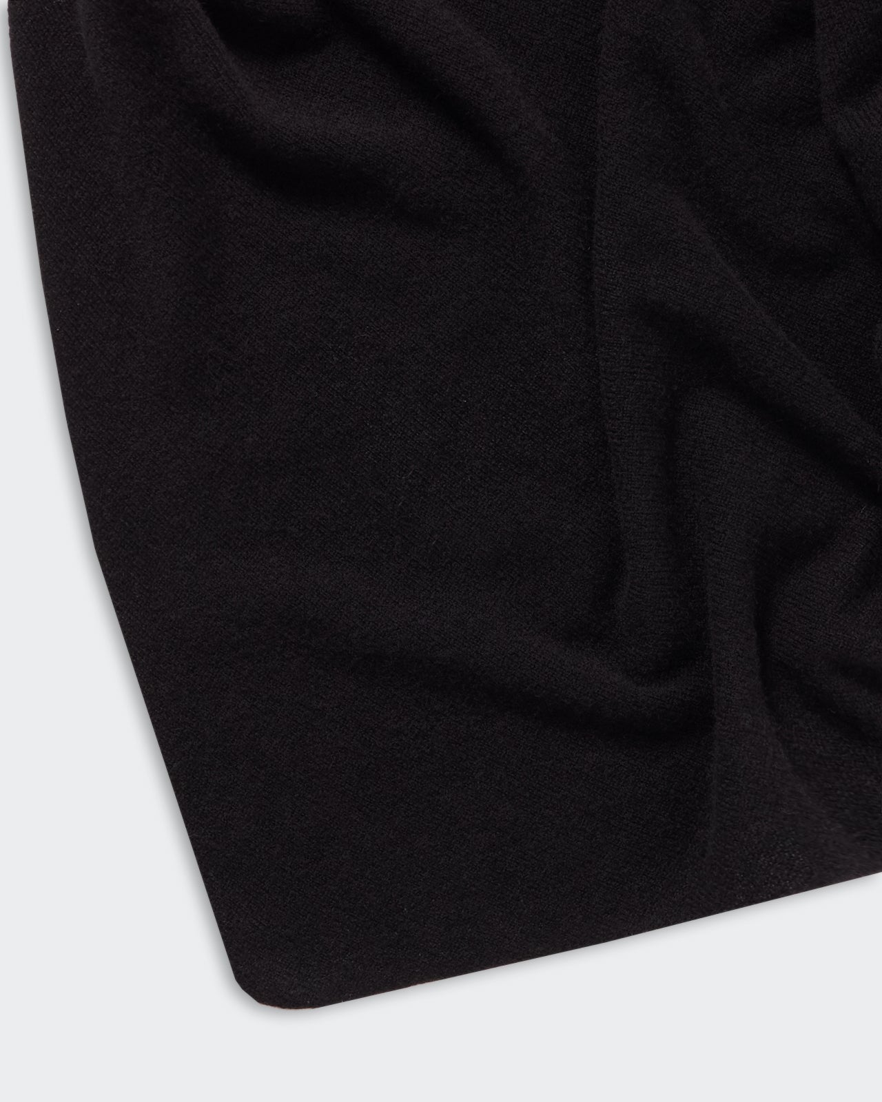 The Bandana - Black lightweight cashmere jersey knit with fine texture and soft drape detailed in black color.