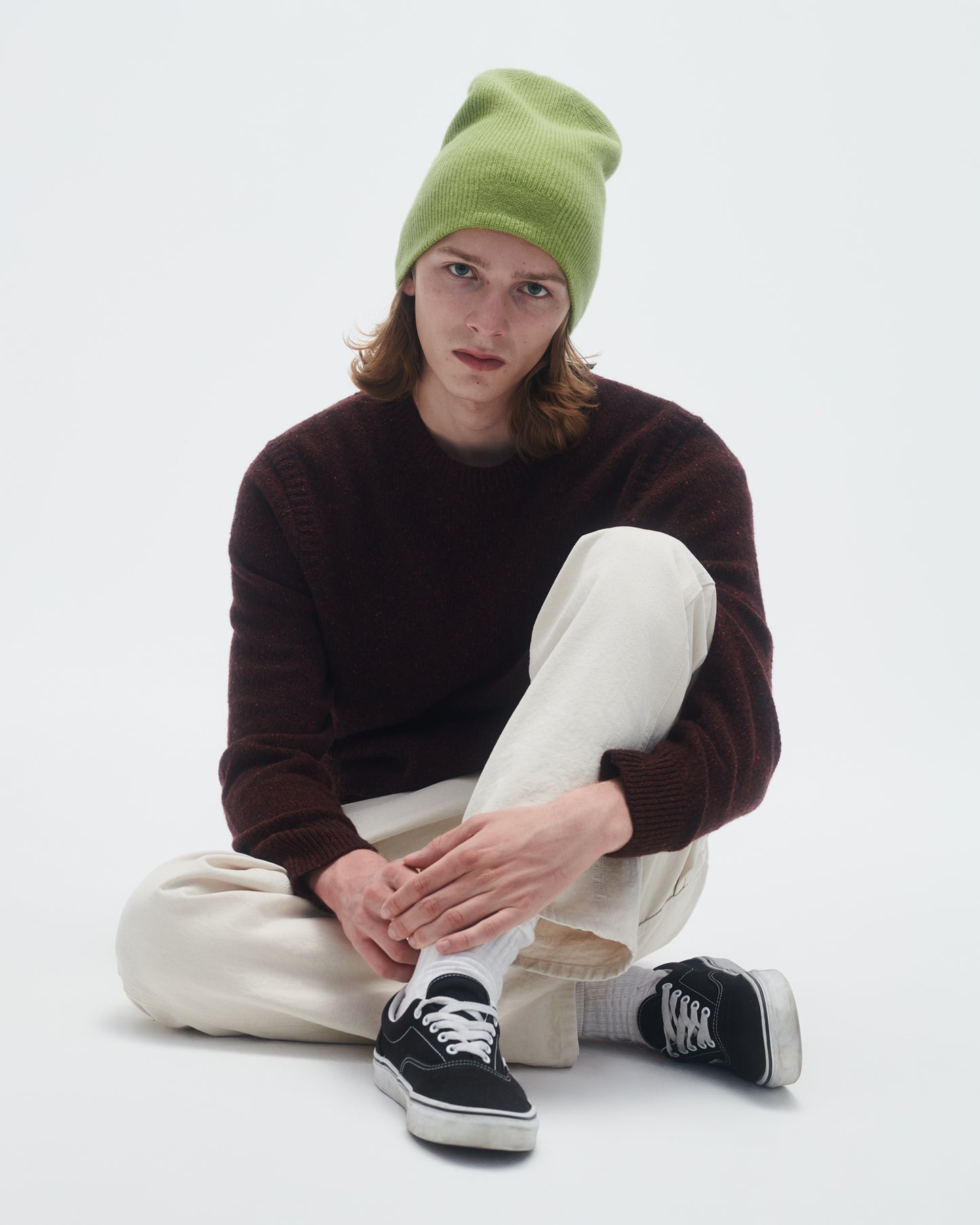 Allday Crew In Recycled Cashmere - Plum