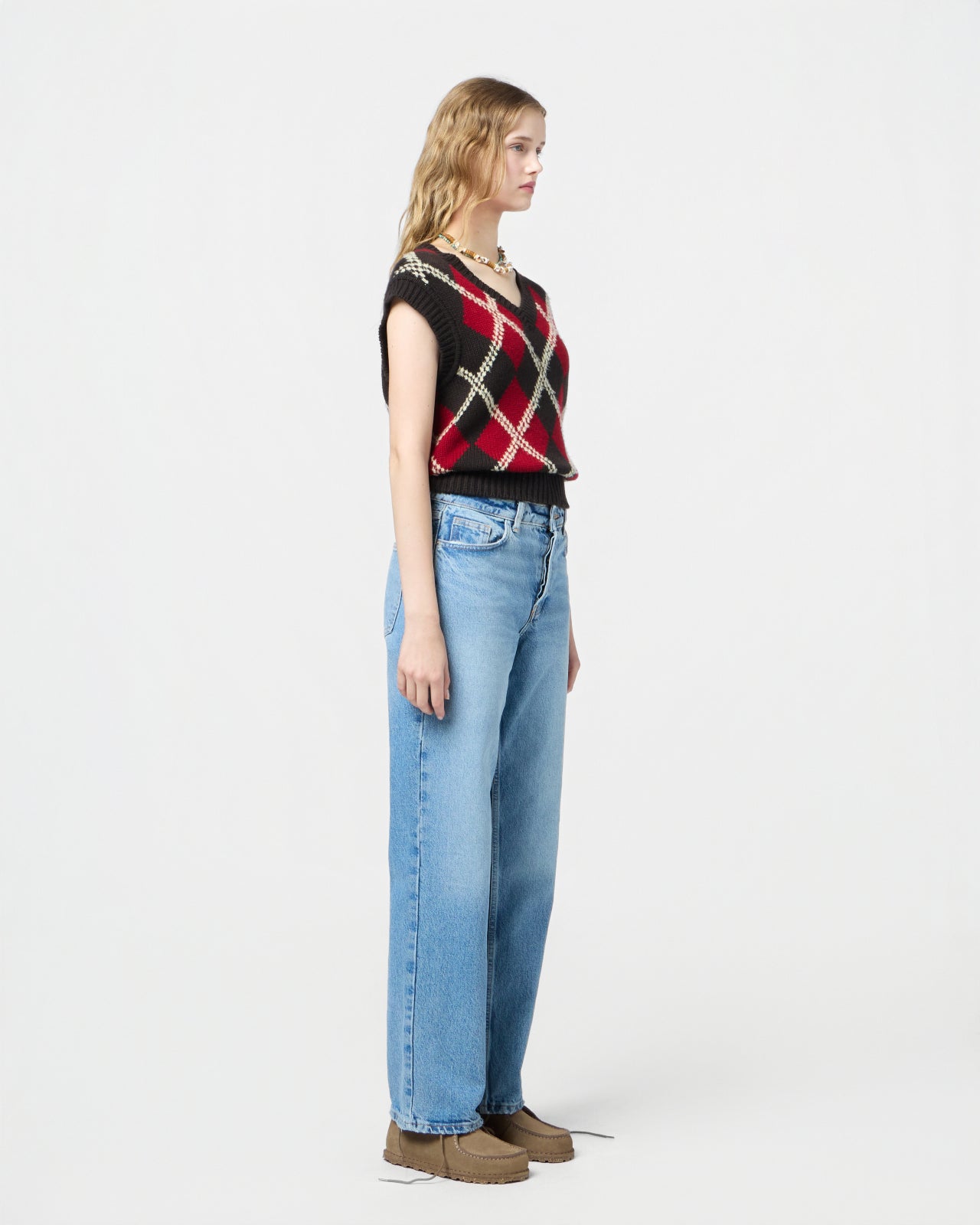 Argyle Vest - Burnt Cocoa Combo