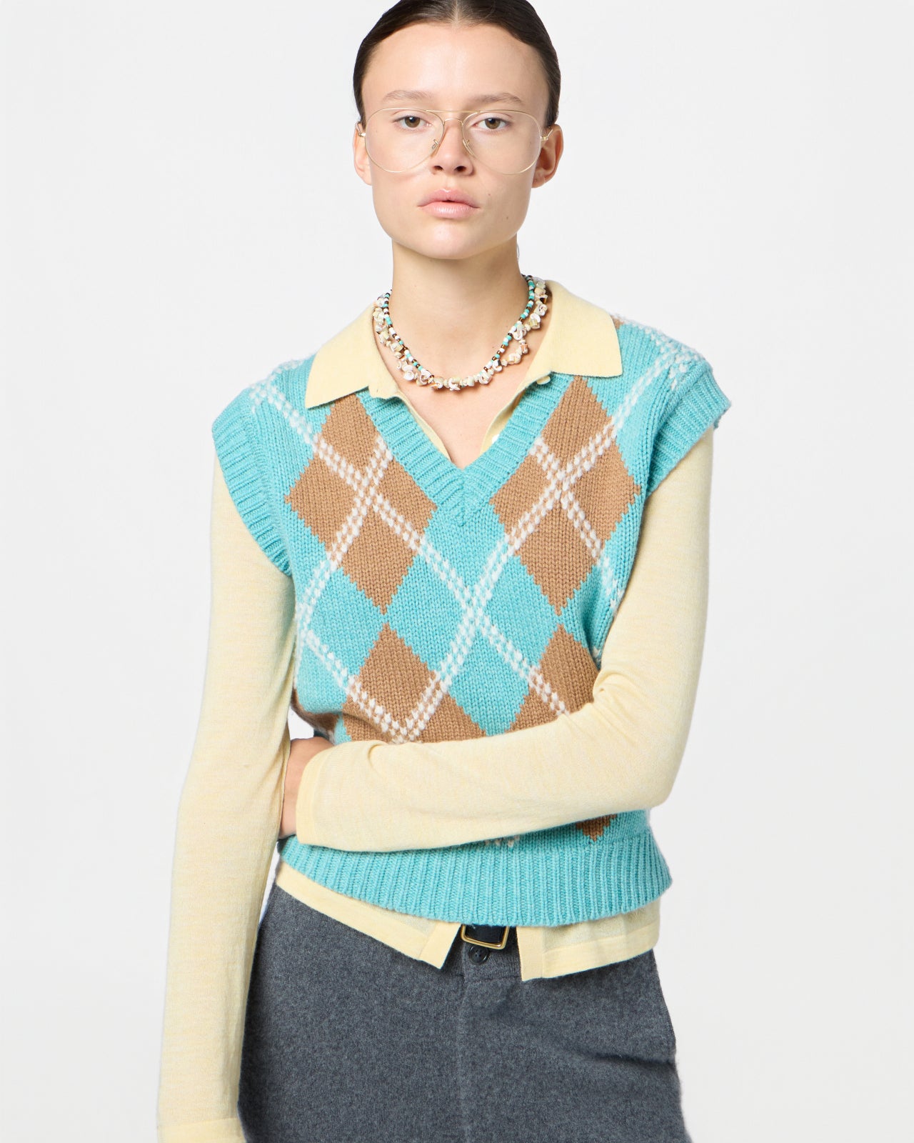 Argyle Vest - Glacier Combo