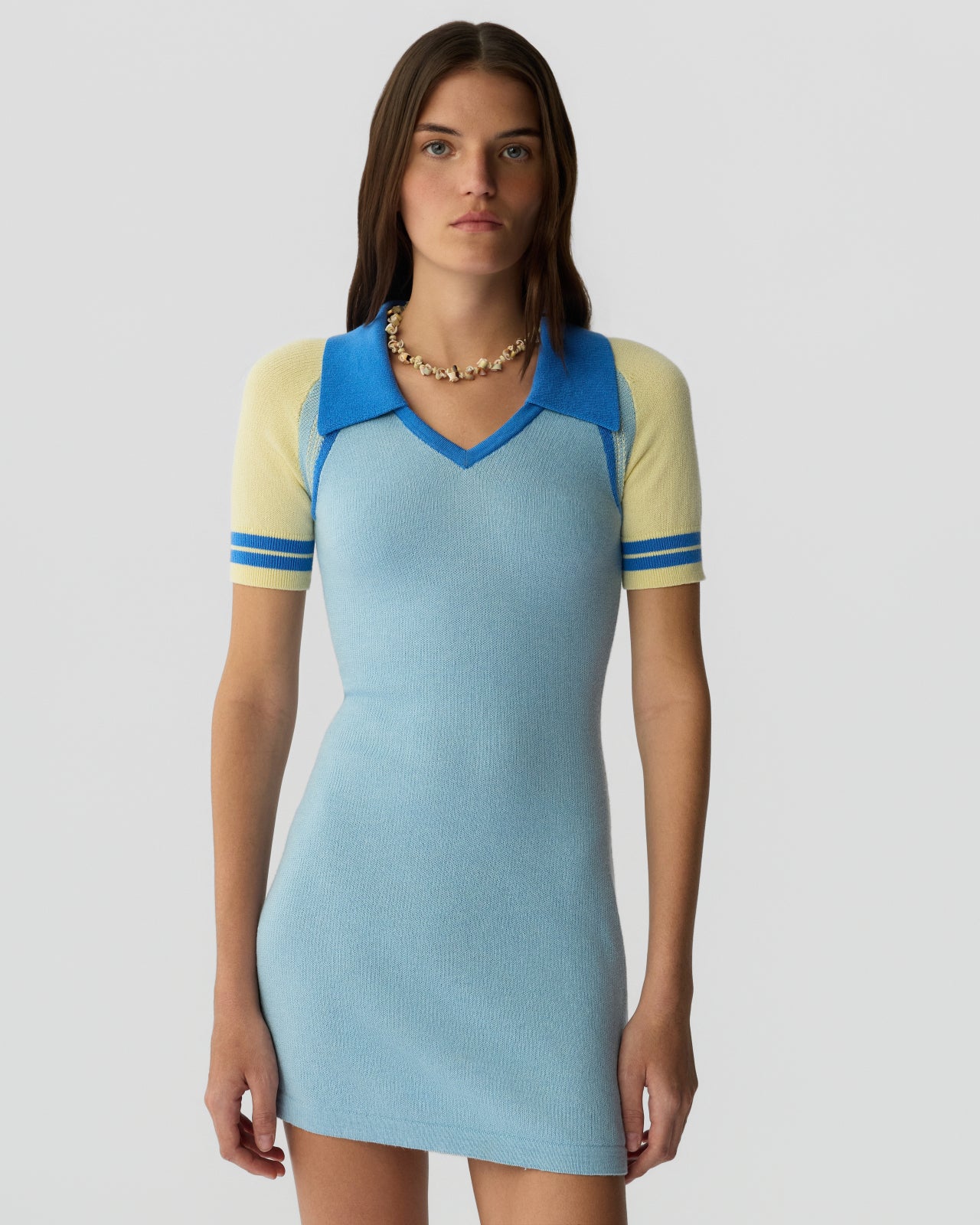 Ace Polo Dress - Clear Sky Combo Guest In Residence Ace Polo Dress - Clear Sky Combo Guest In Residence