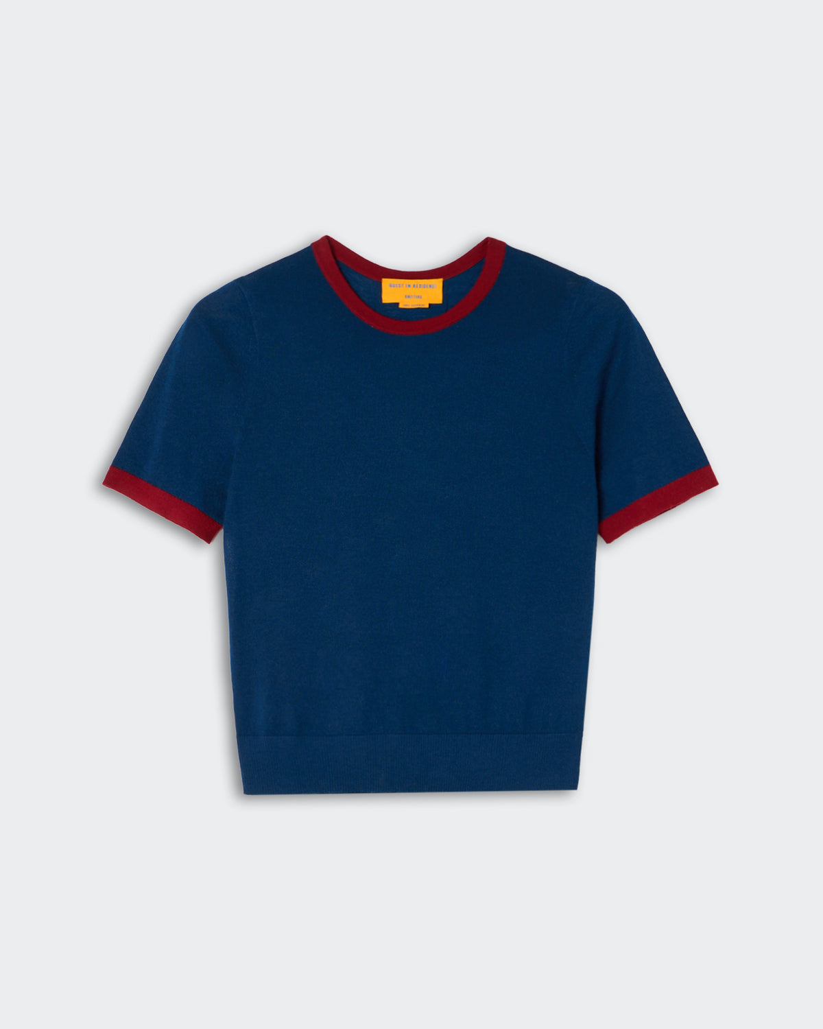 Airy Ringer Tee - Navy/Carmine