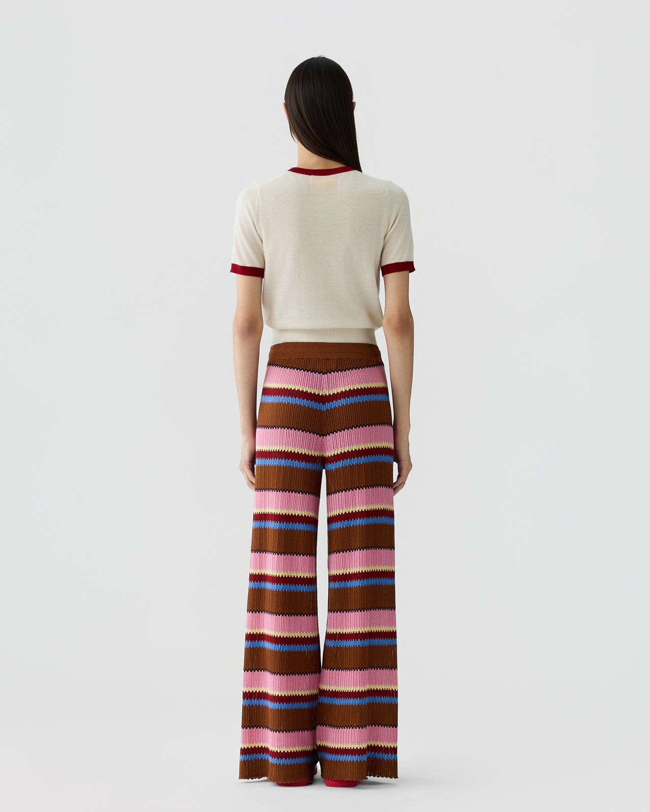 Airy Ringer Tee - Cream/Carmine – Guest In Residence