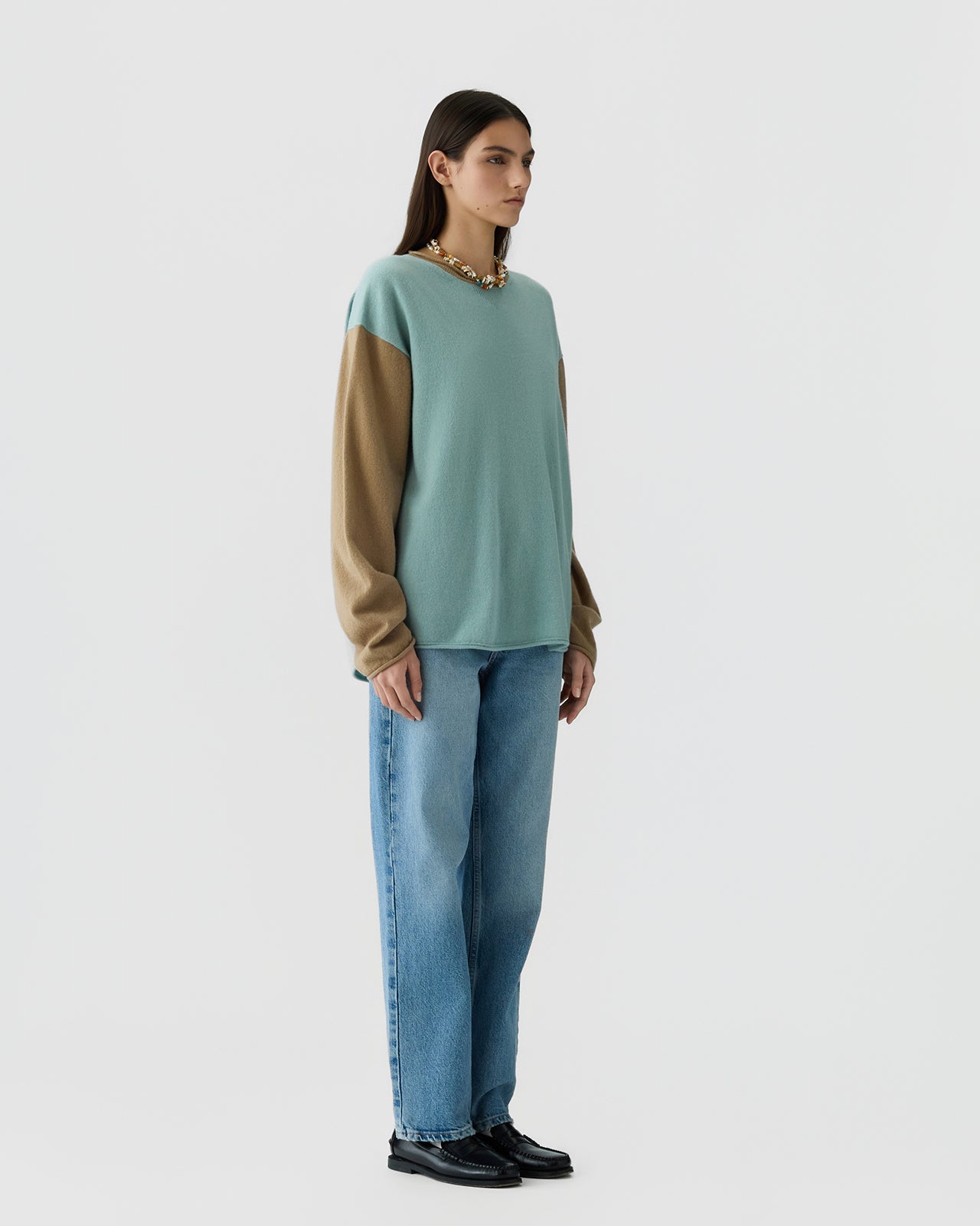 Baseball Oversized Crew  - Sage Brush/Camel