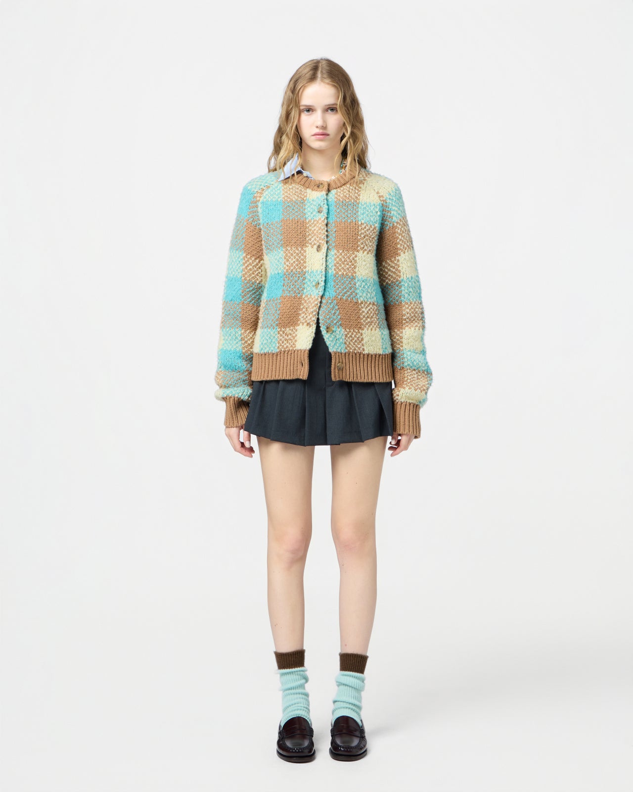 Buffalo Plaid Cardigan - Glacier Combo