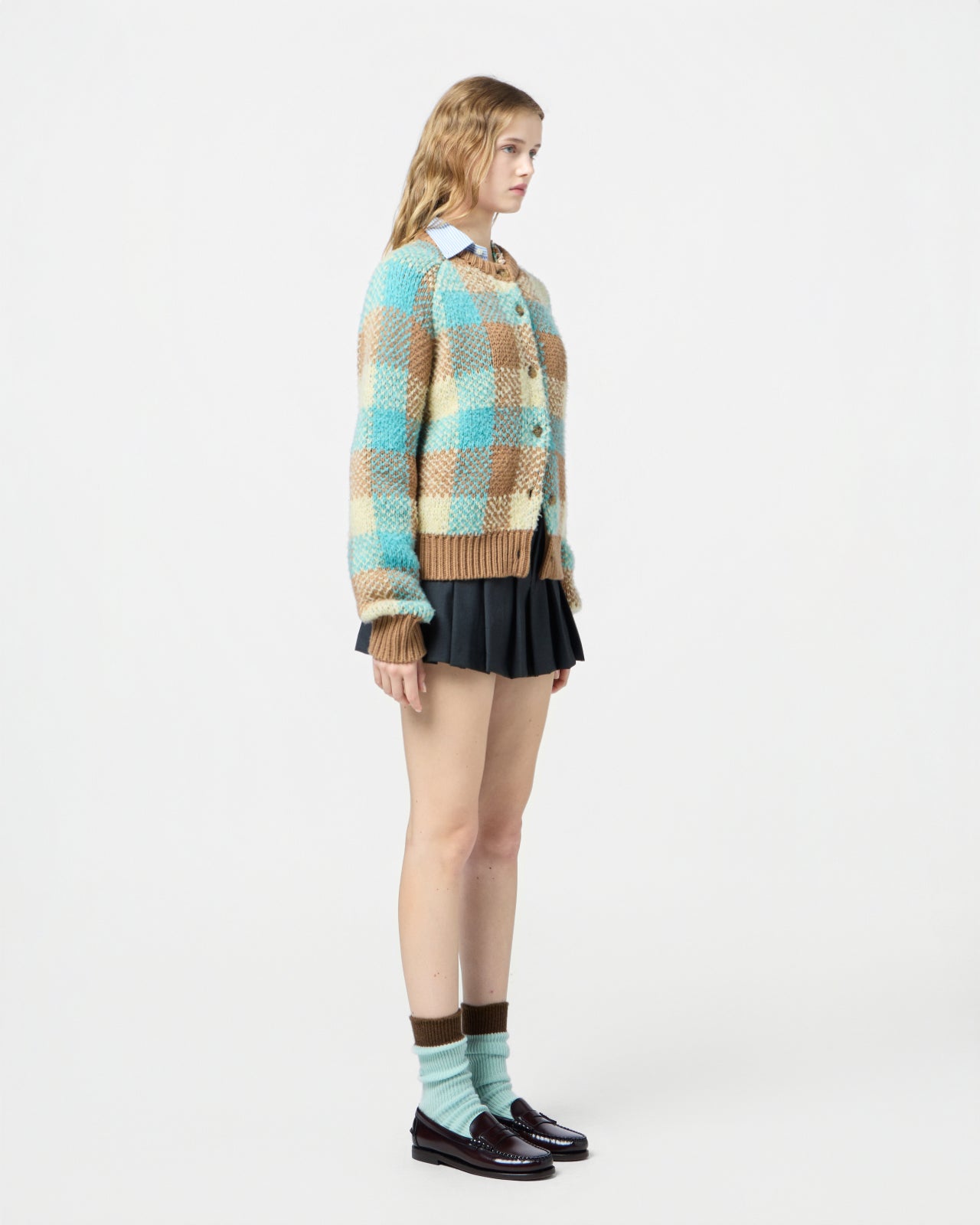 Buffalo Plaid Cardigan - Glacier Combo