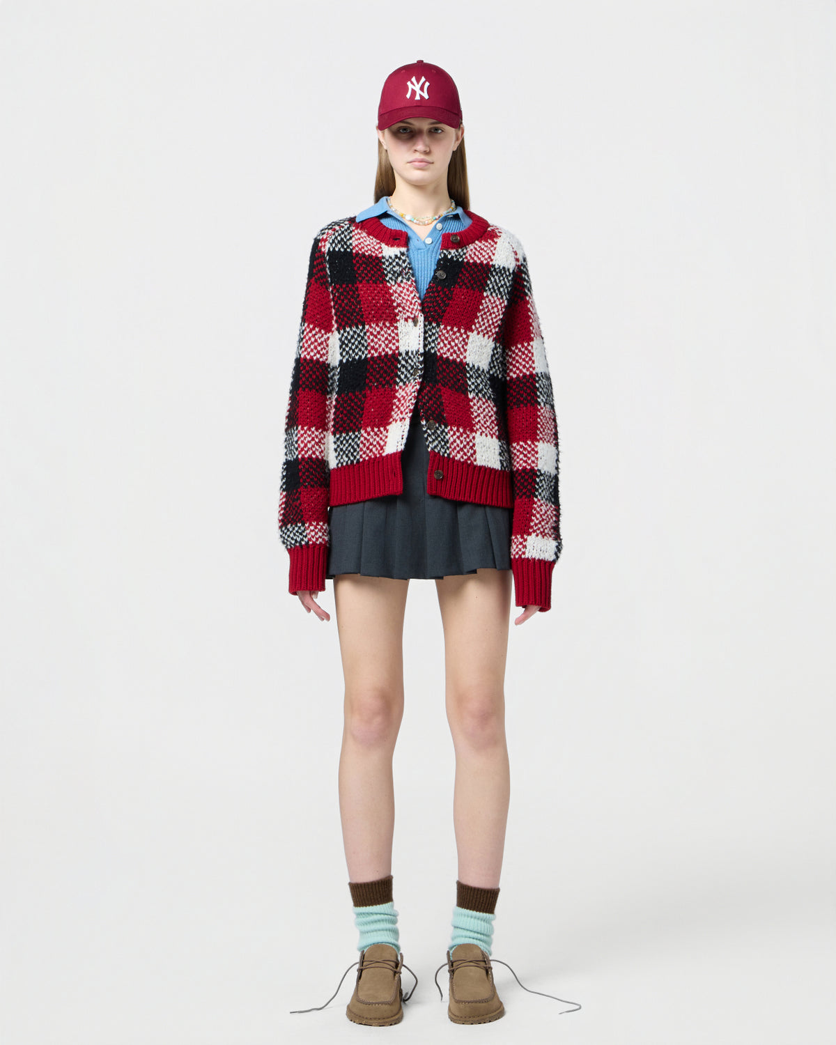 Buffalo Plaid Cardigan - Ruby Combo