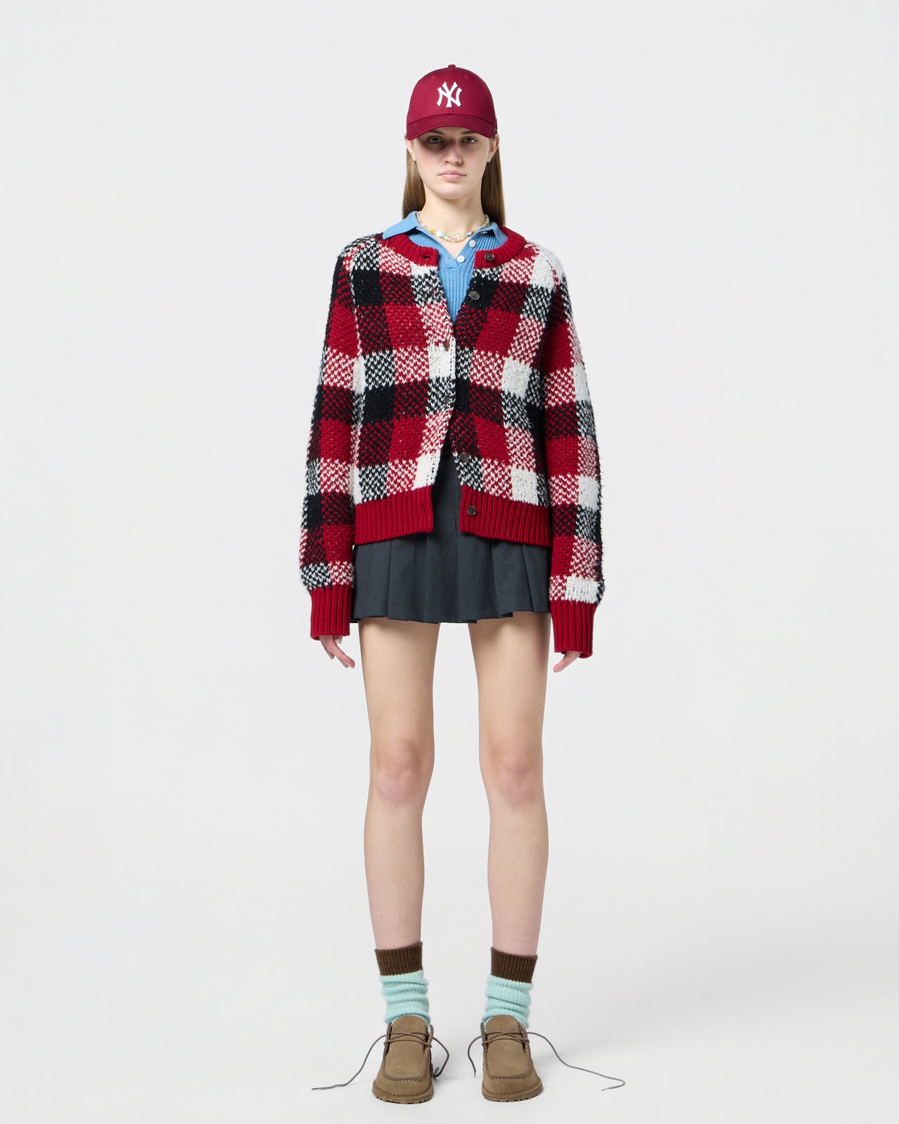 Buffalo Plaid Cardigan - Ruby Combo