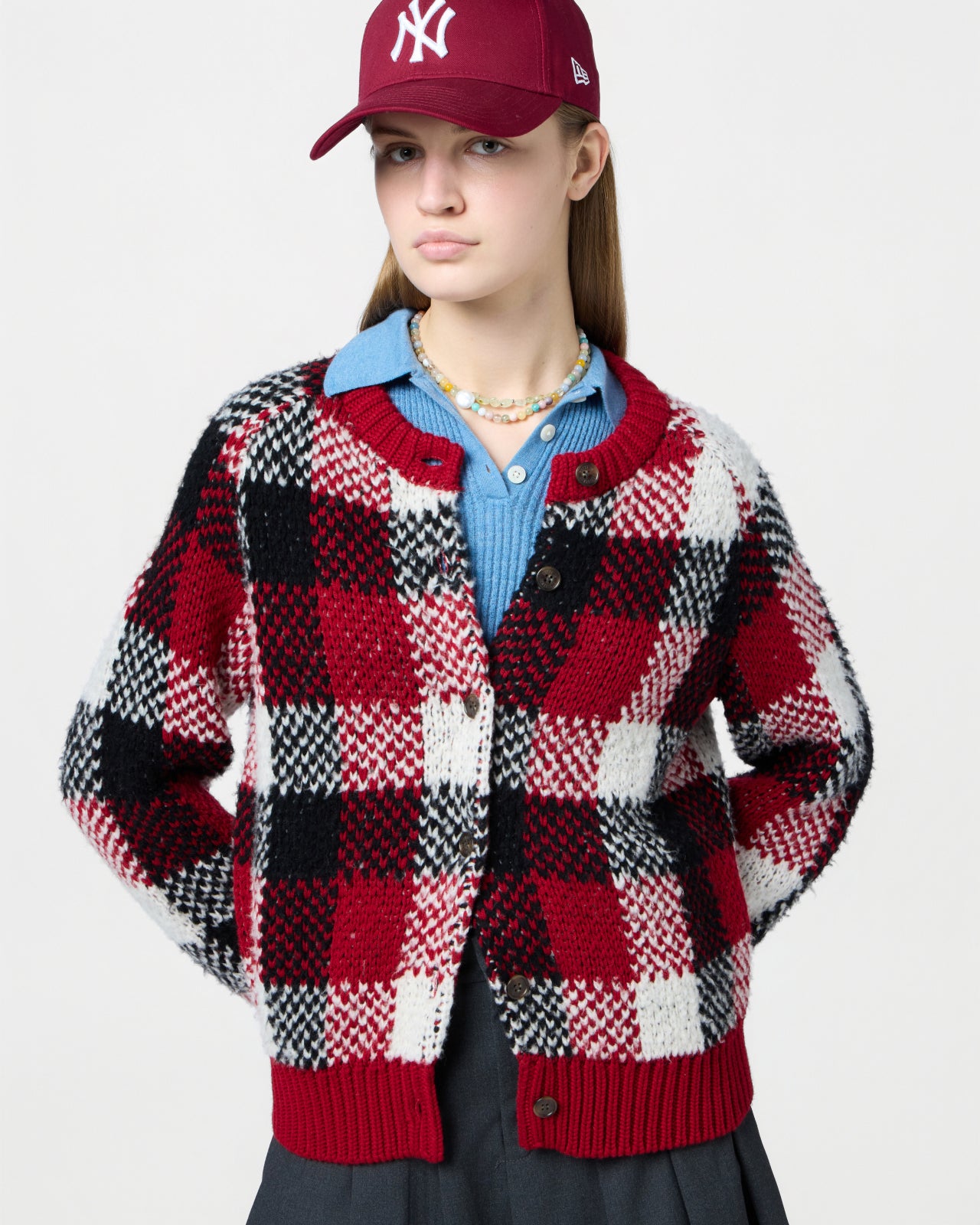 Buffalo Plaid Cardigan - Ruby Combo