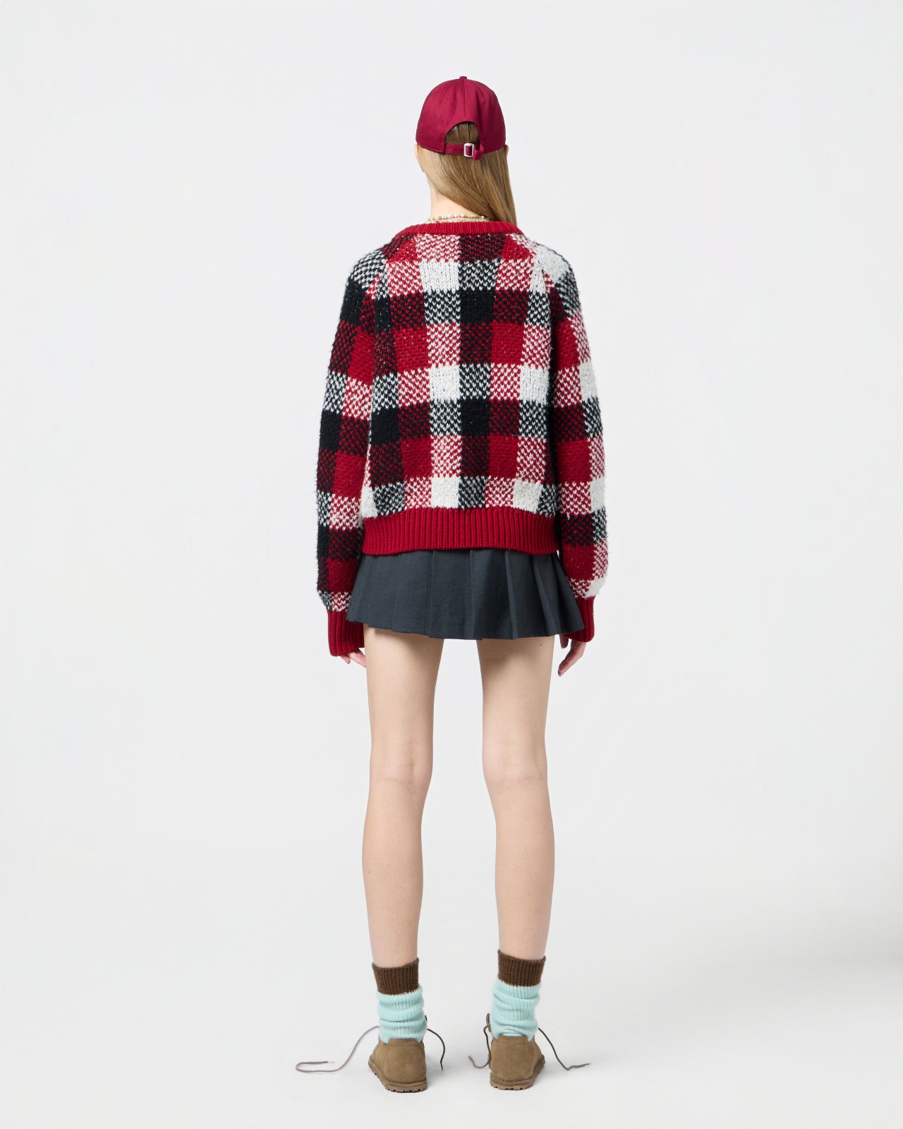 Buffalo Plaid Cardigan - Ruby Combo