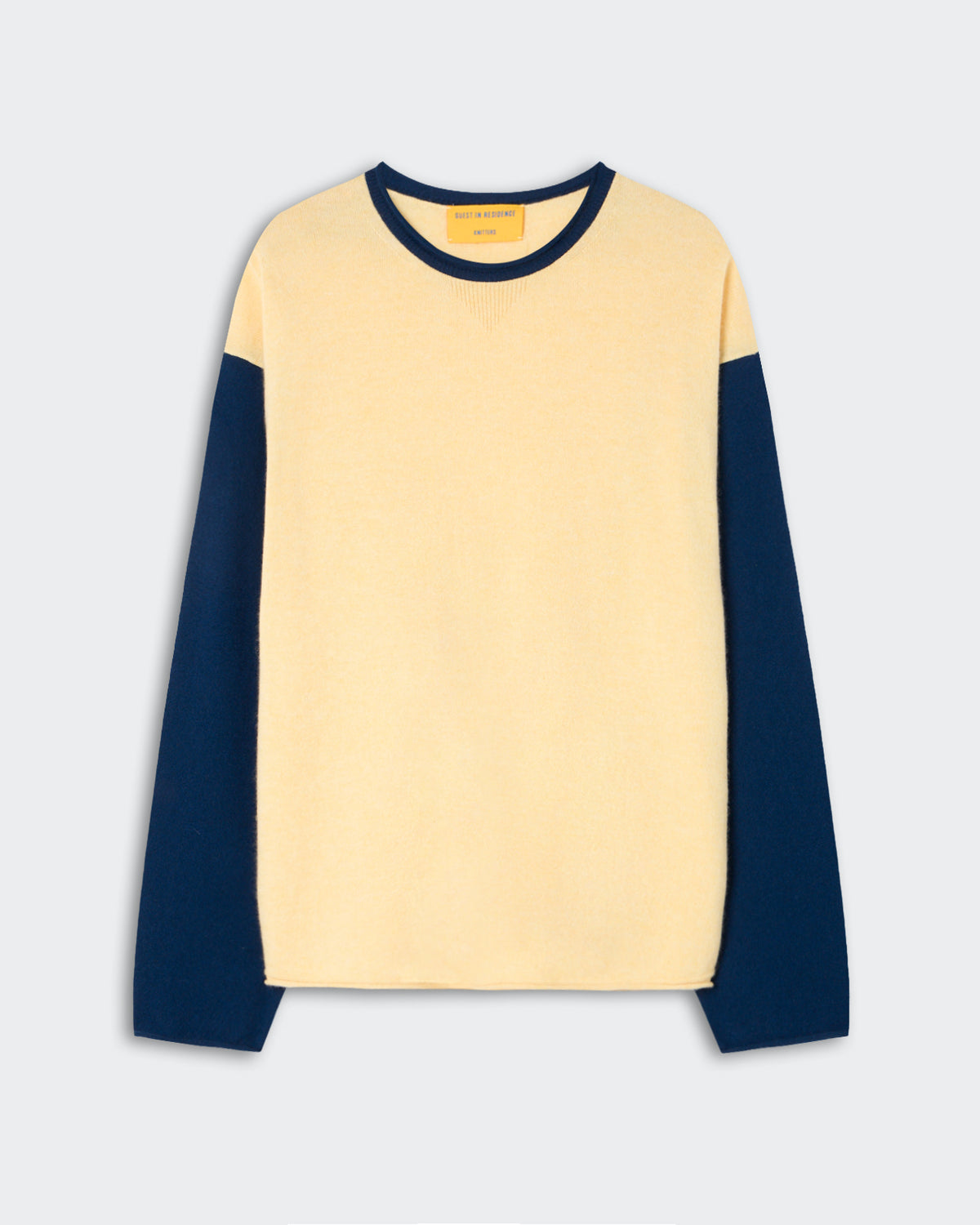 Baseball Oversized Crew  - Butter/Navy