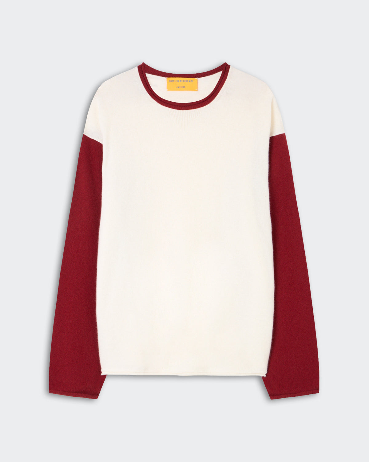 Baseball Oversized Crew  - Cream/Carmine