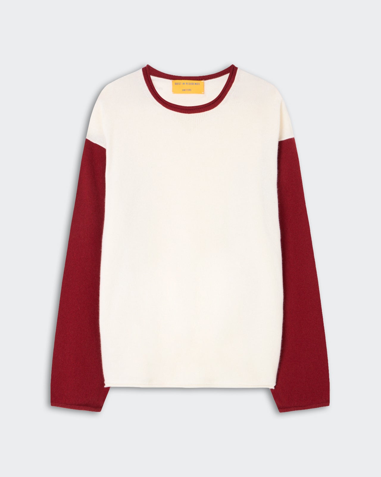 Baseball Oversized Crew  - Cream/Carmine