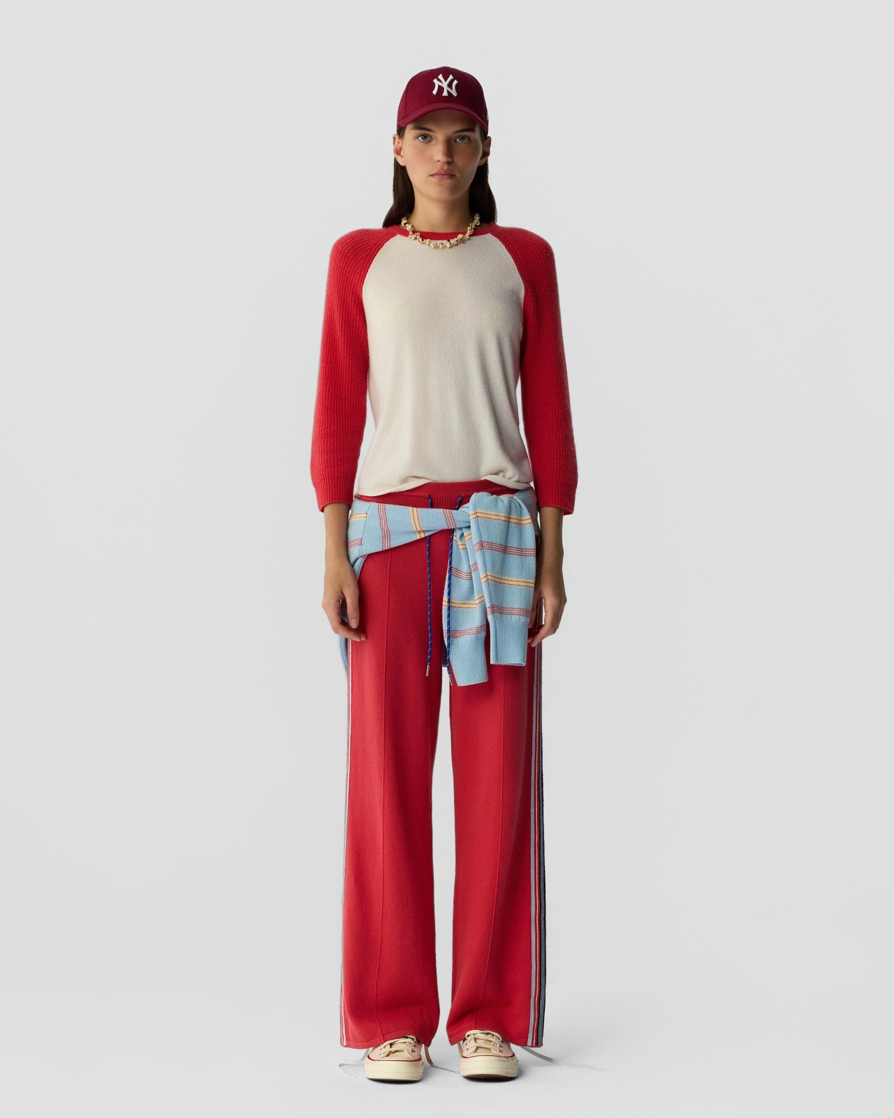 Baseball Tee - Cream/Scarlet