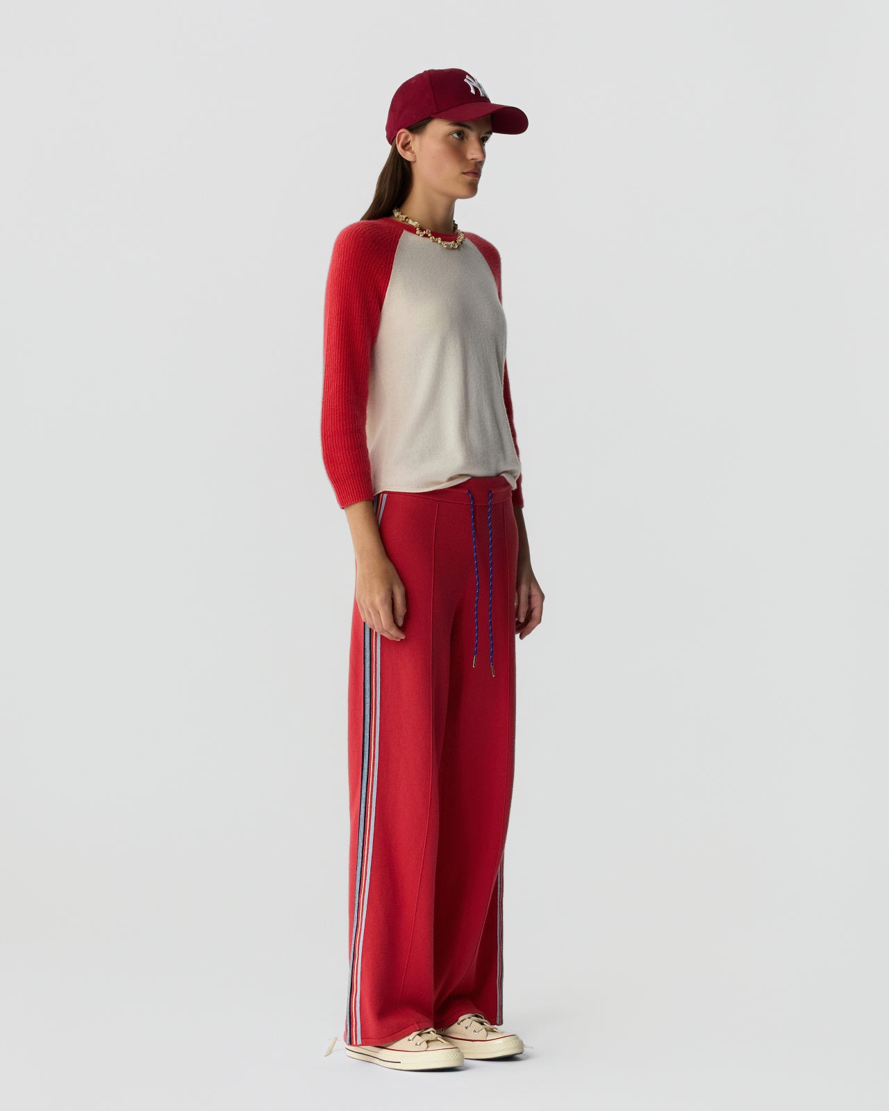 Baseball Tee - Cream/Scarlet