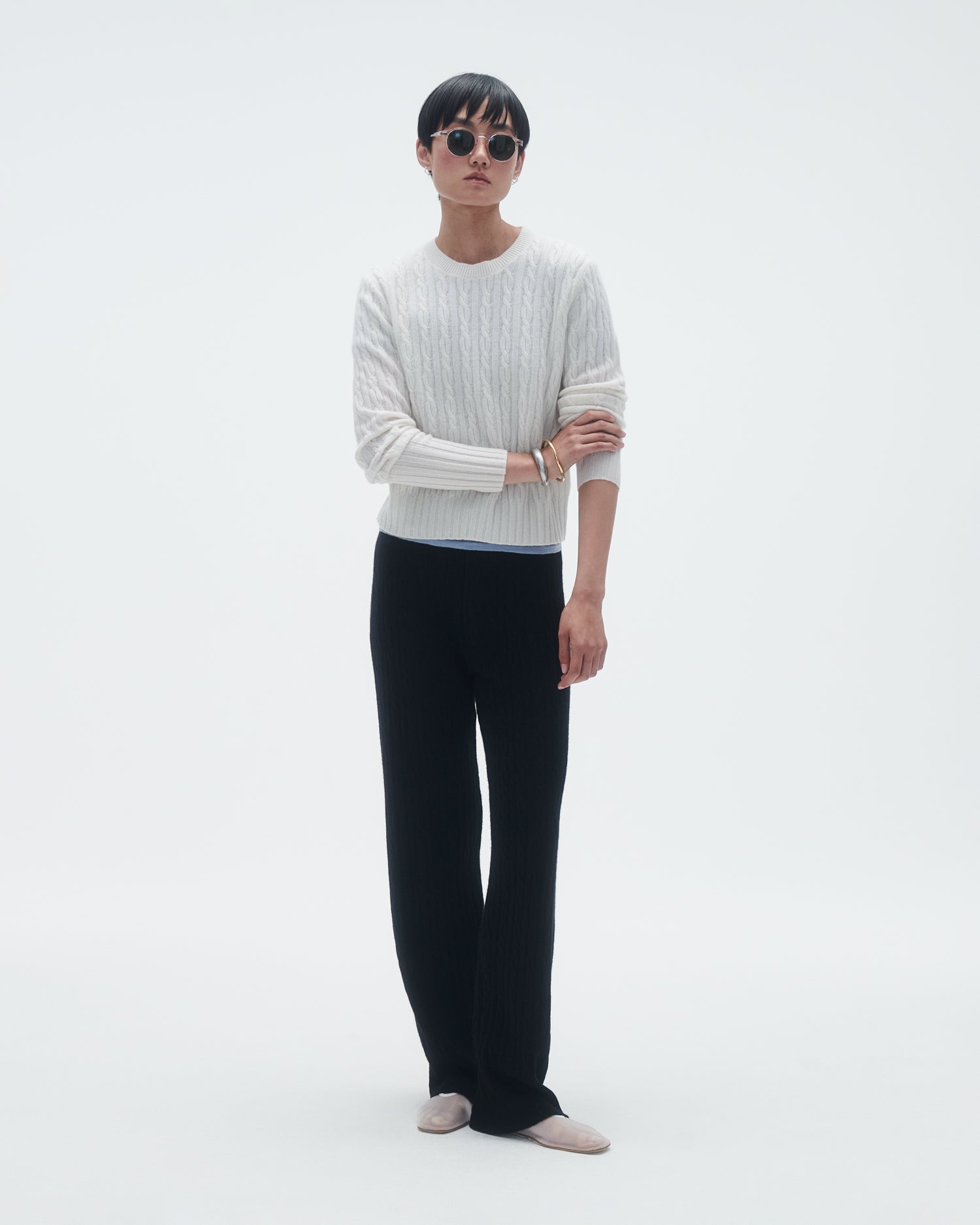 GUEST IN RESIDENCE | COMPASS SHRUNKEN CREW SWEATER | LIMEWASH