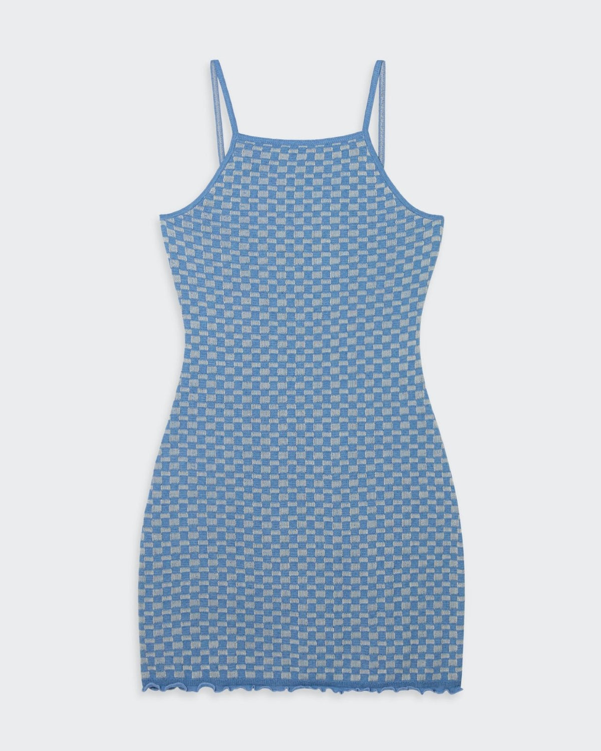 Checker Tank Dress - Denim Blue/Cream