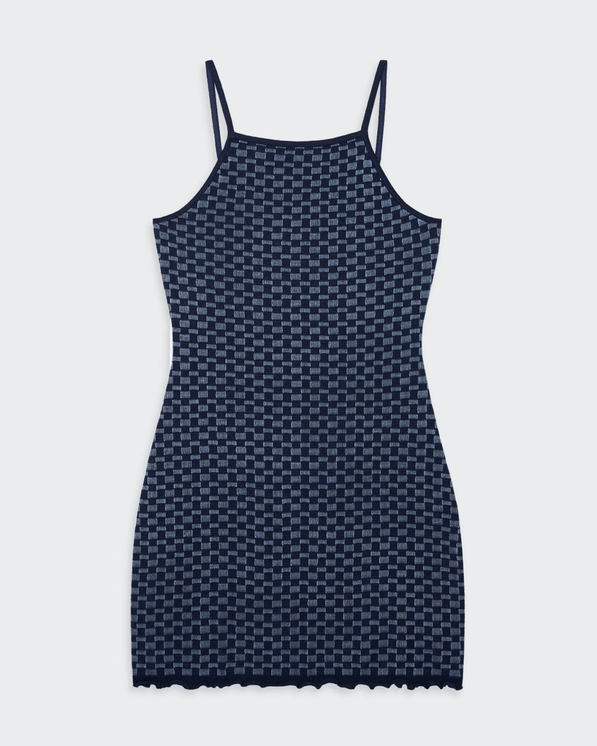 Checker Tank Dress - Midnight/Denim Blue