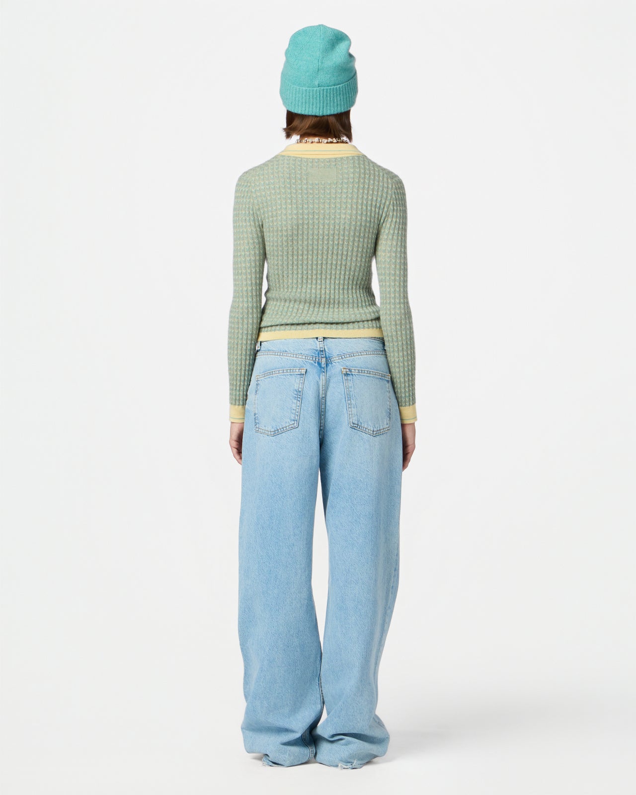 Chevron L/S Shrunken Polo - Butter Combo