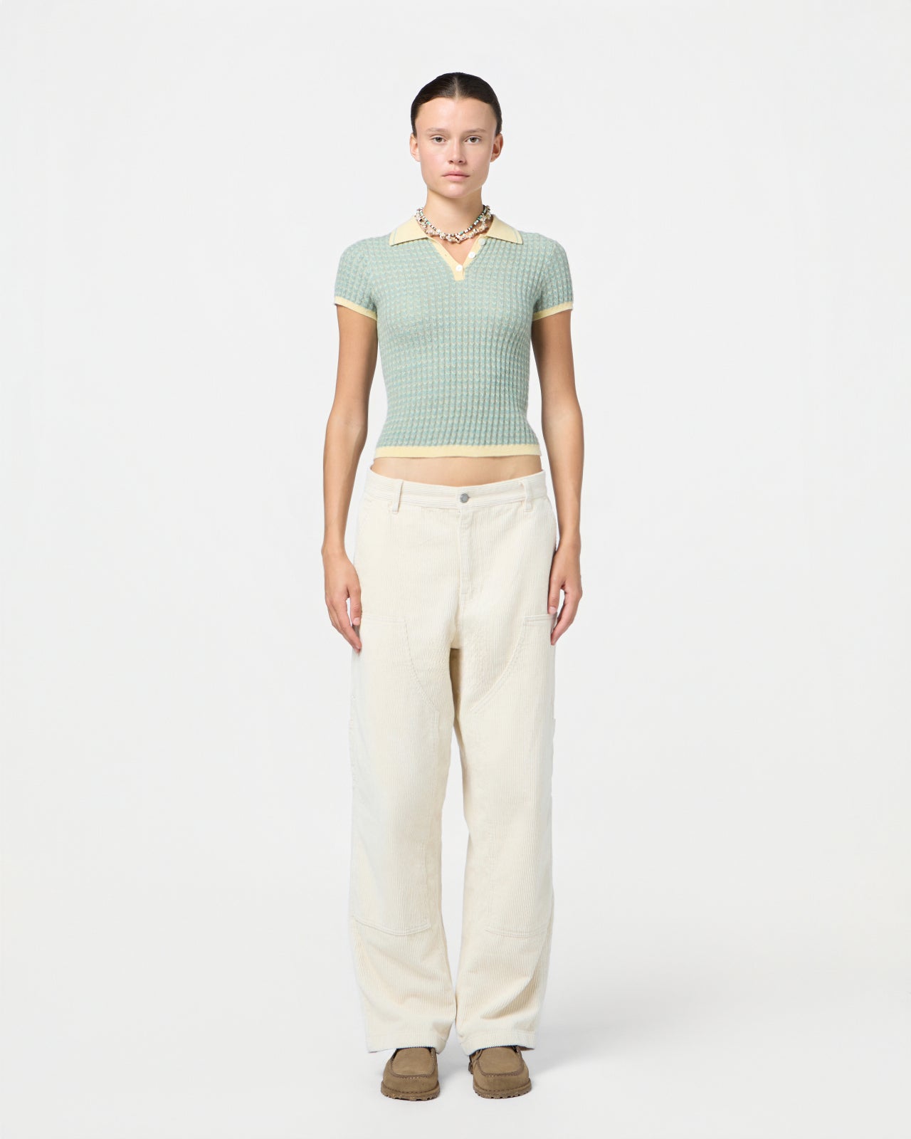 Chevron Shrunken Polo - Butter Combo