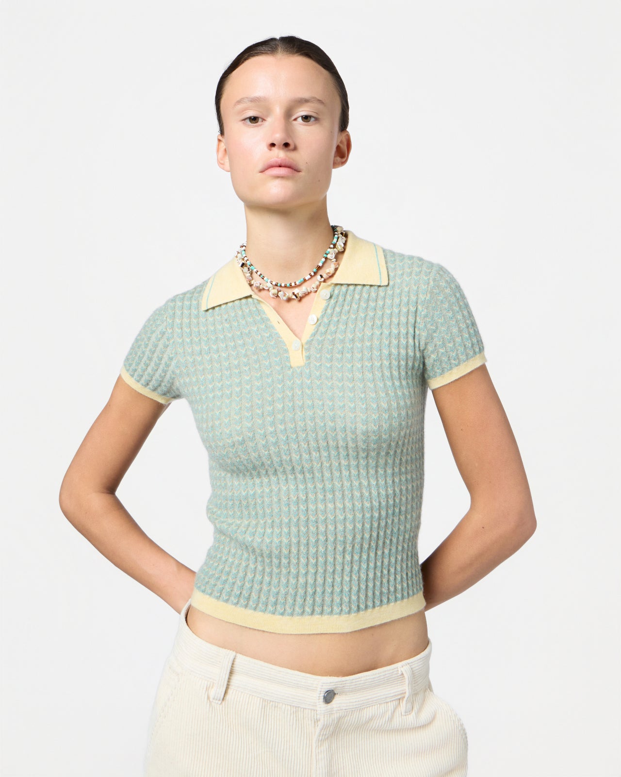 Chevron Shrunken Polo - Butter Combo