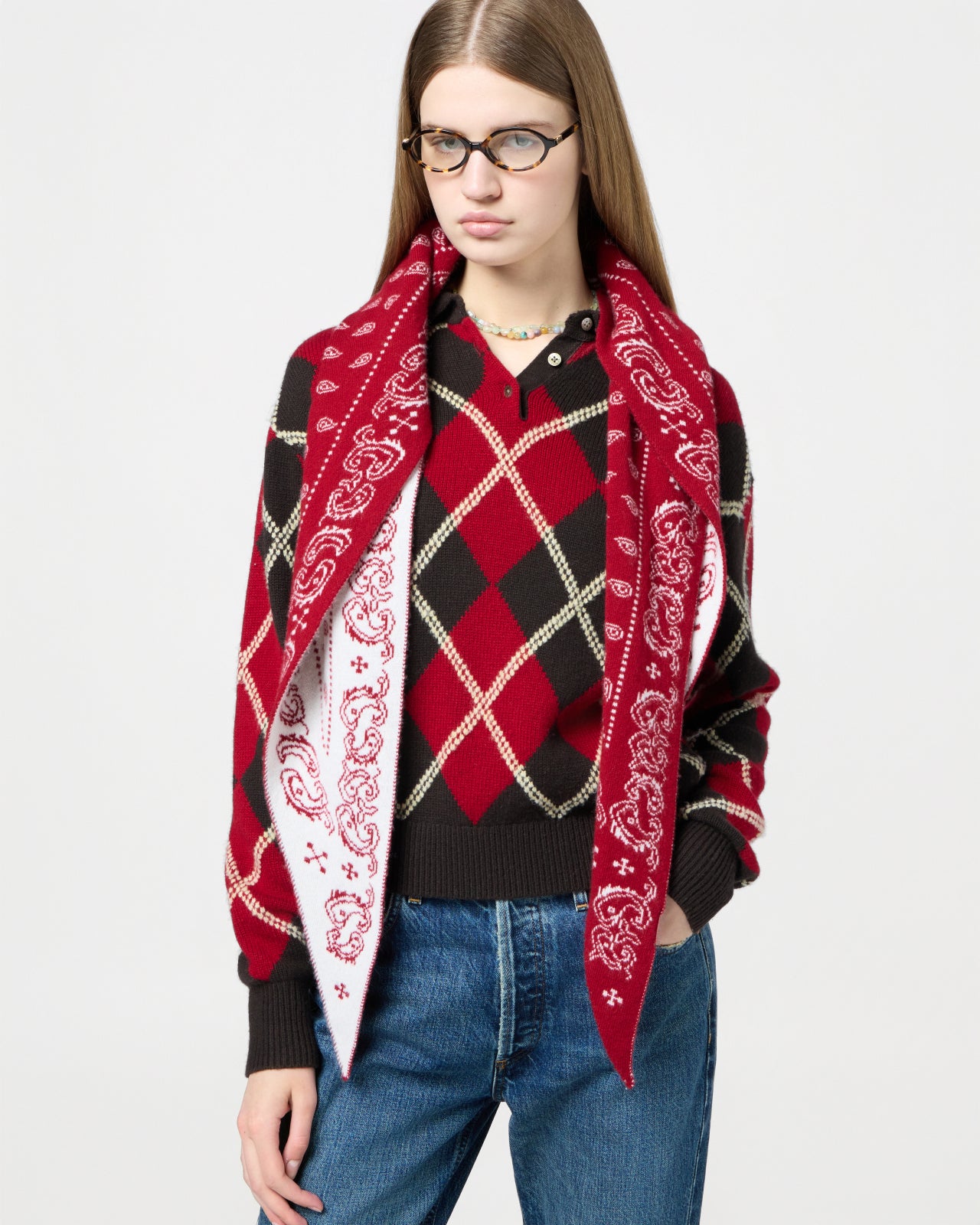 Collegiate Argyle Polo - Burnt Cocoa Combo