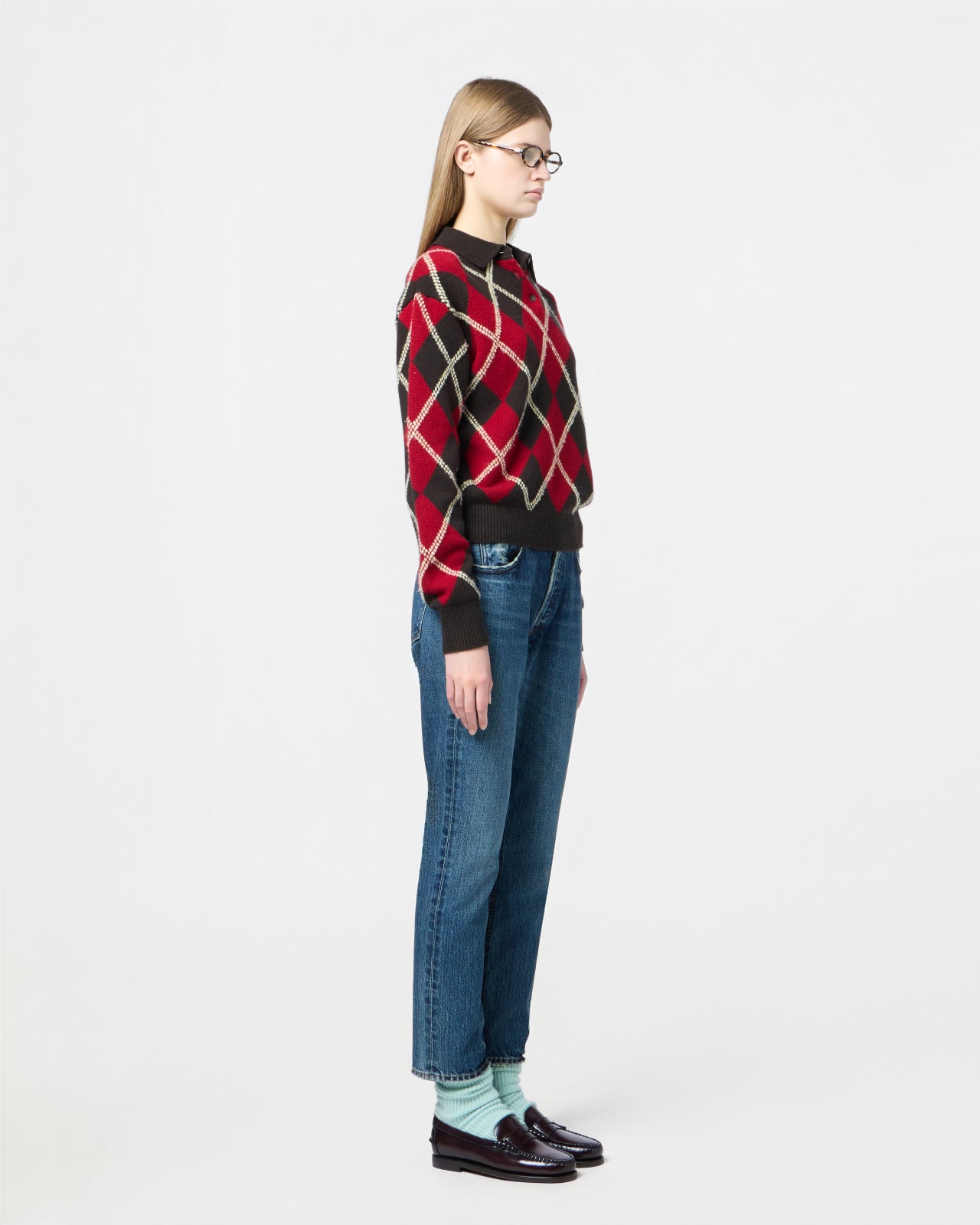 Collegiate Argyle Polo - Burnt Cocoa Combo