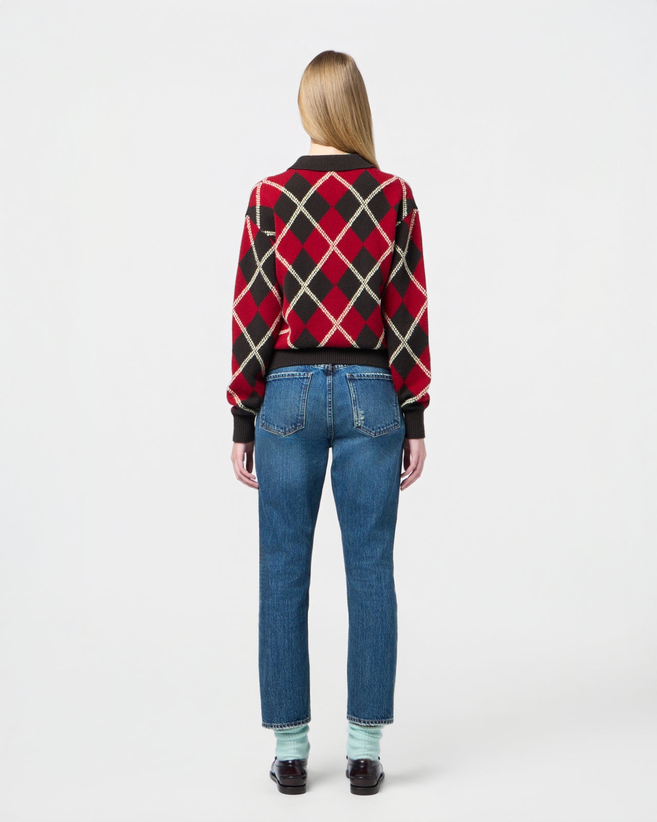 Collegiate Argyle Polo - Burnt Cocoa Combo