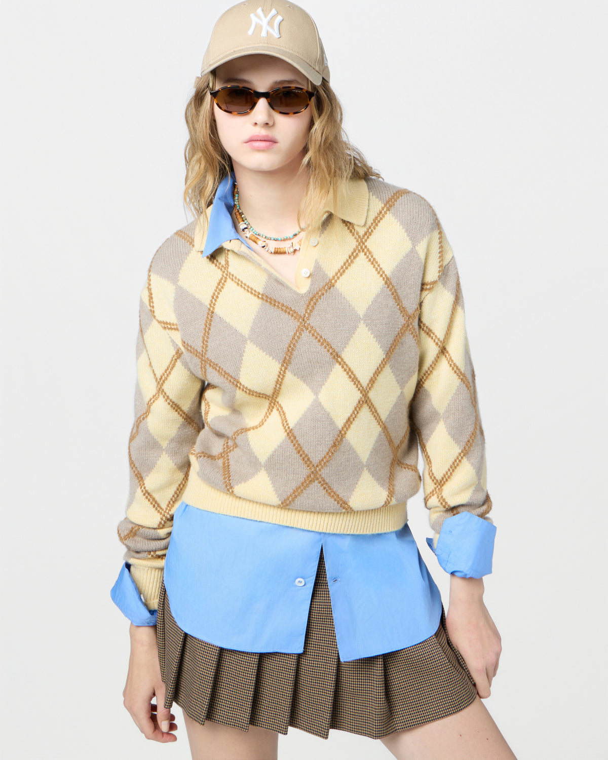 Collegiate Argyle Polo - Butter Combo