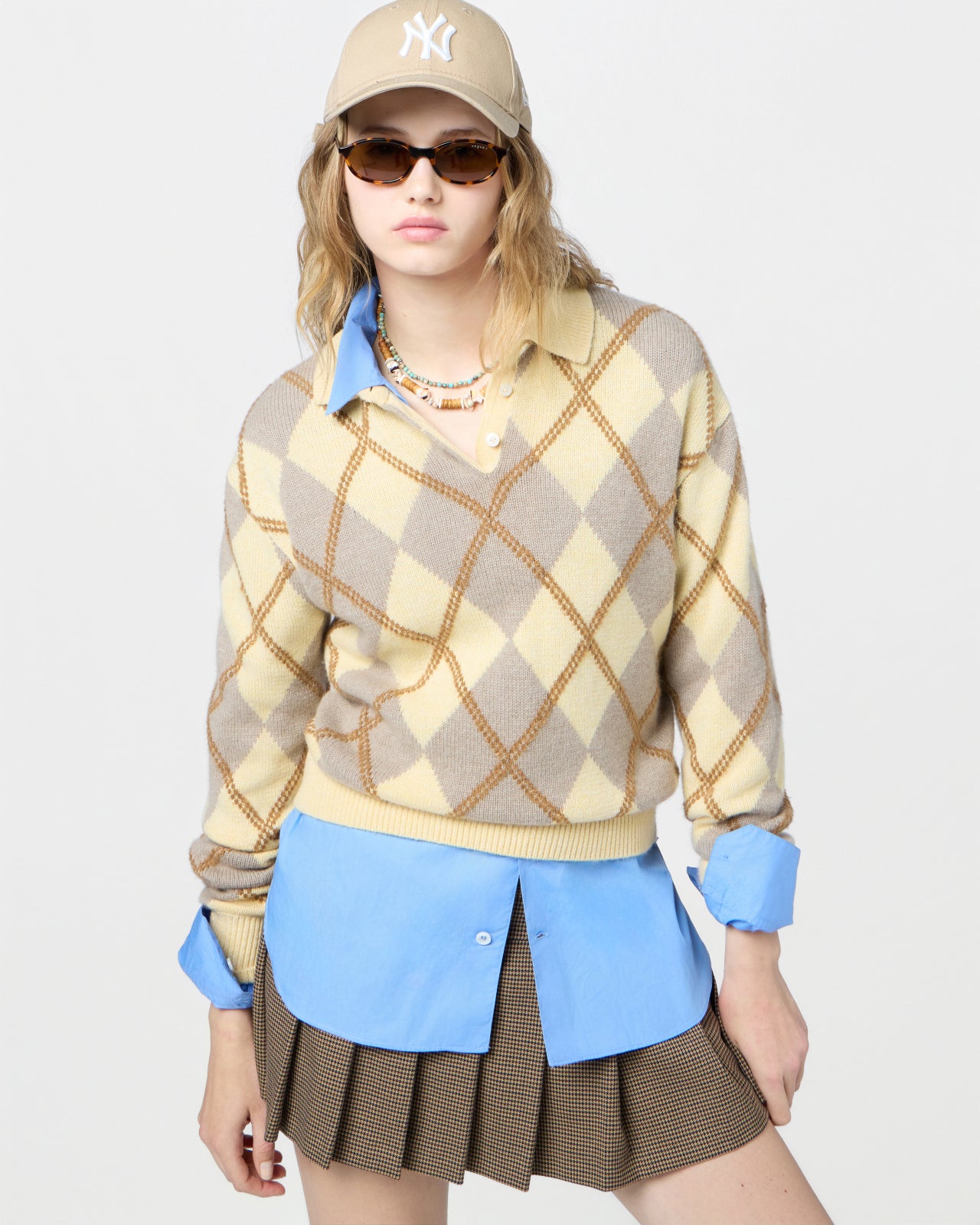 Collegiate Argyle Polo - Butter Combo