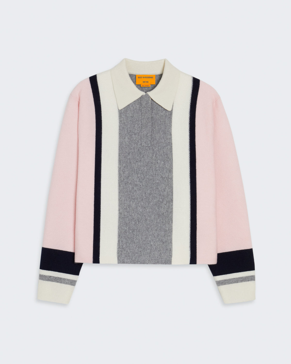 Cropped Stripe Rugby - Powder Pink Combo