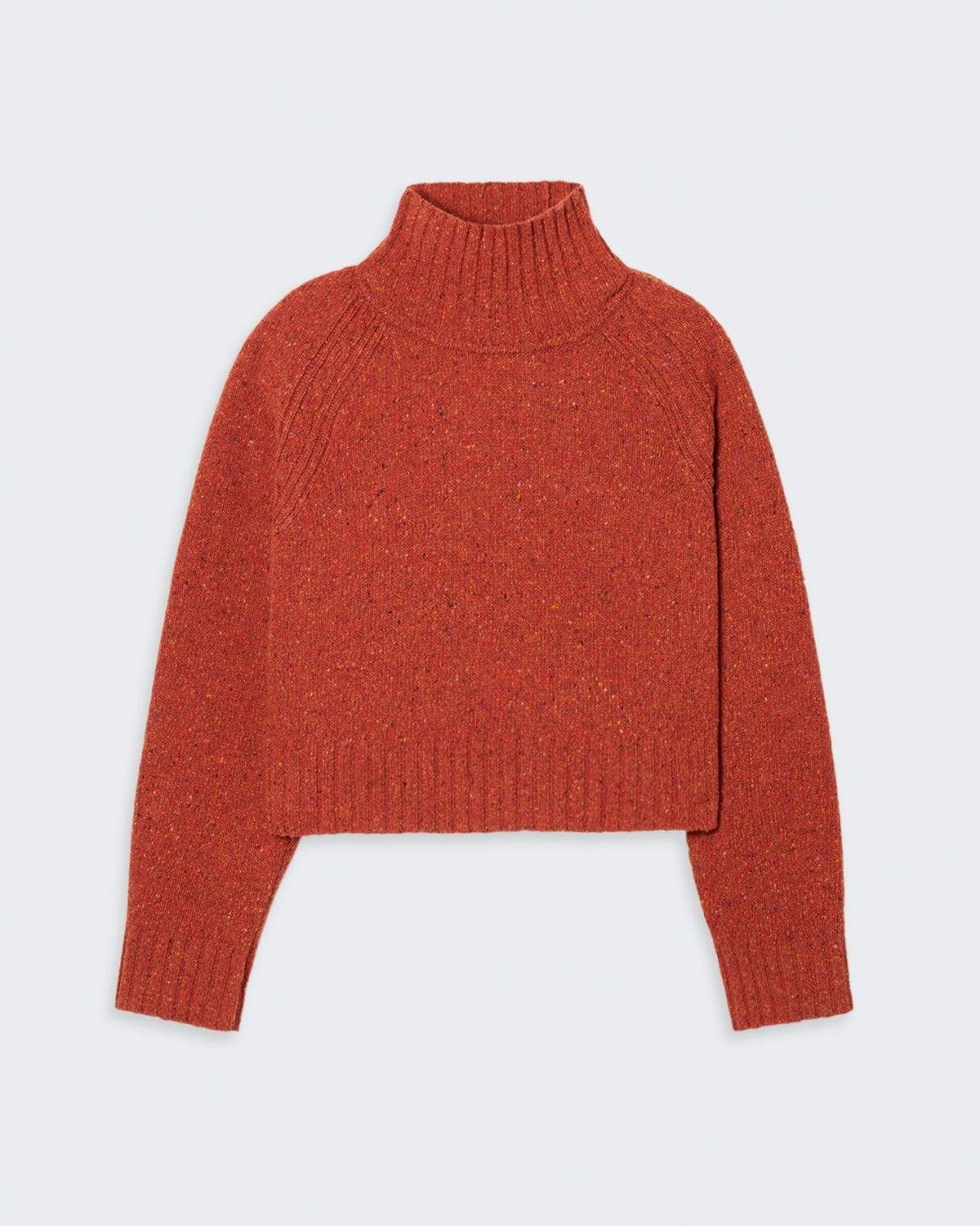 Cropped turtleneck sweater in recycled cashmere