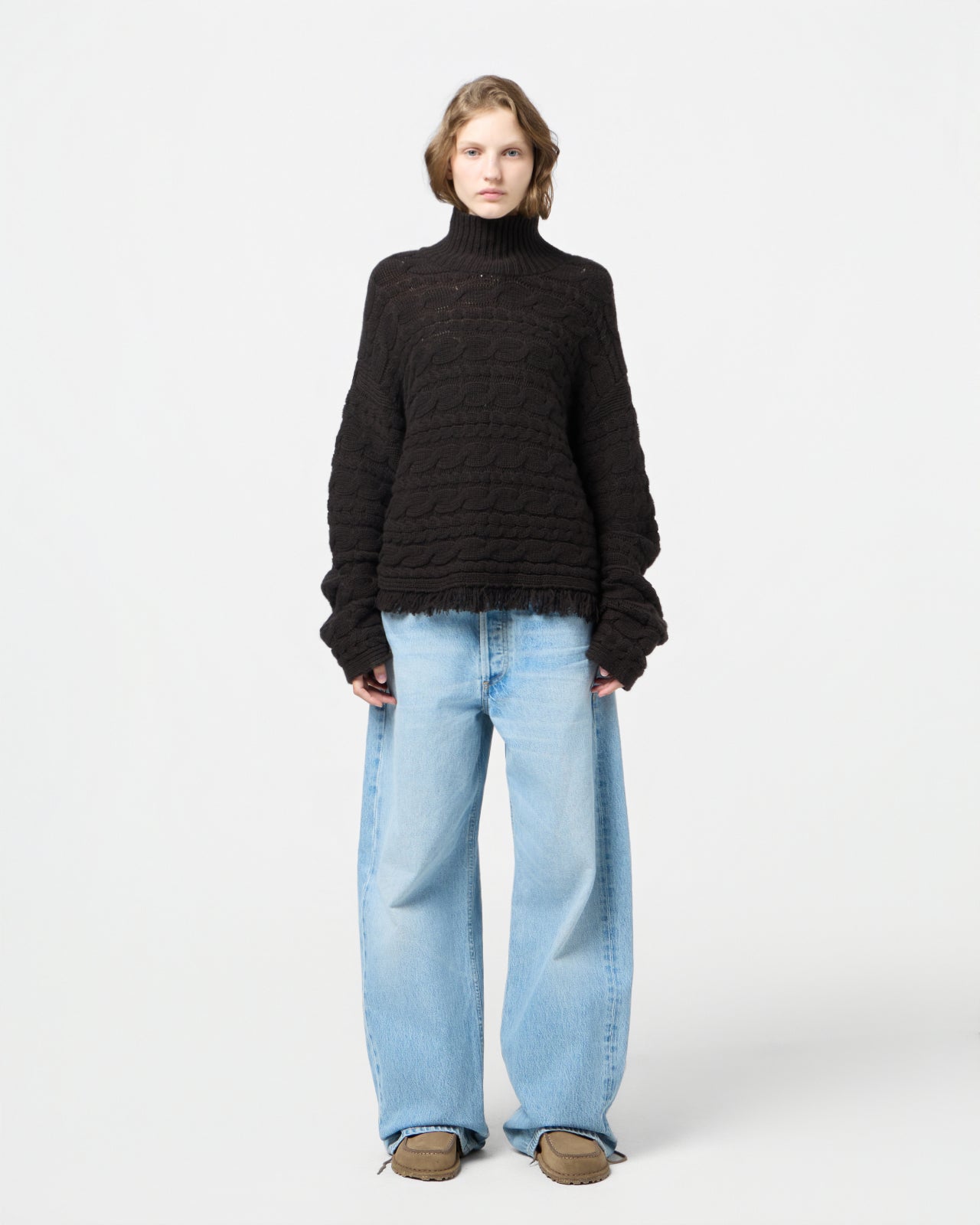 Cropped Cable Tnk - Burnt Cocoa