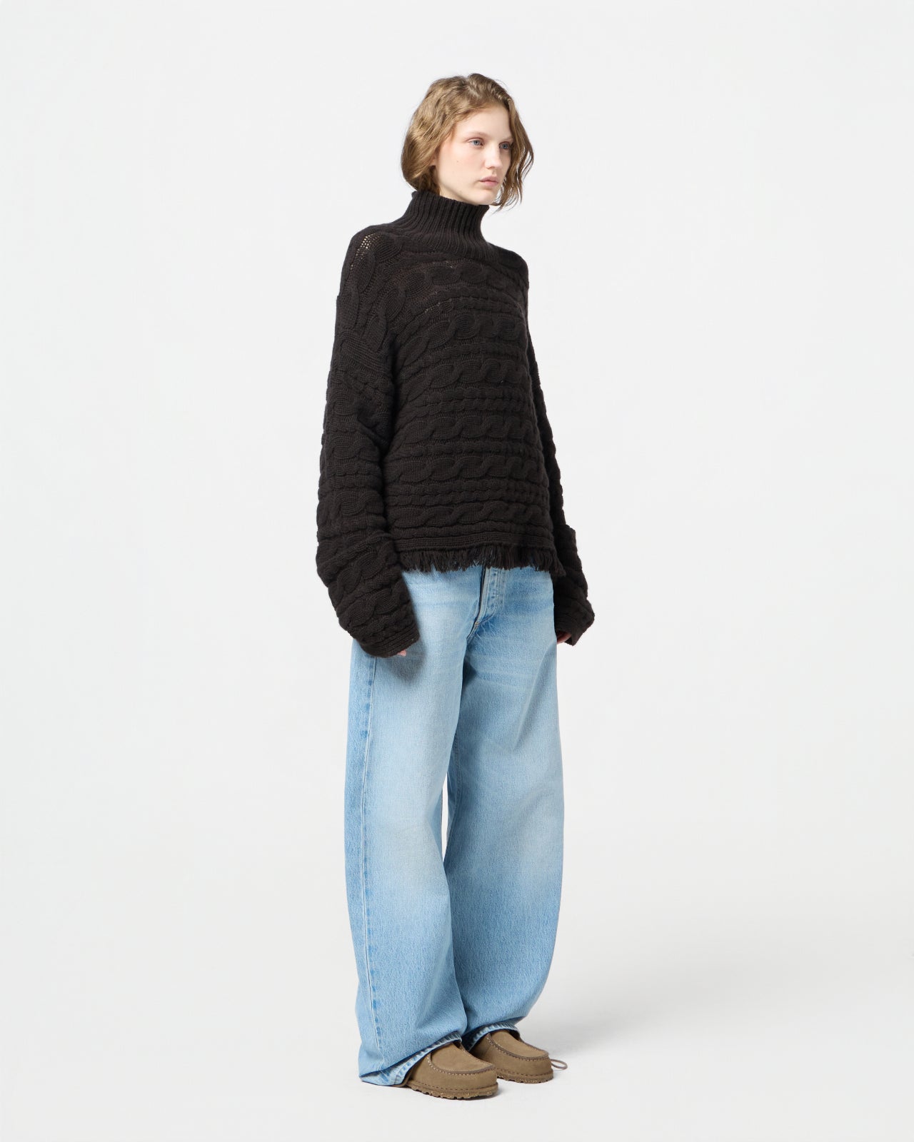 Cropped Cable Tnk - Burnt Cocoa