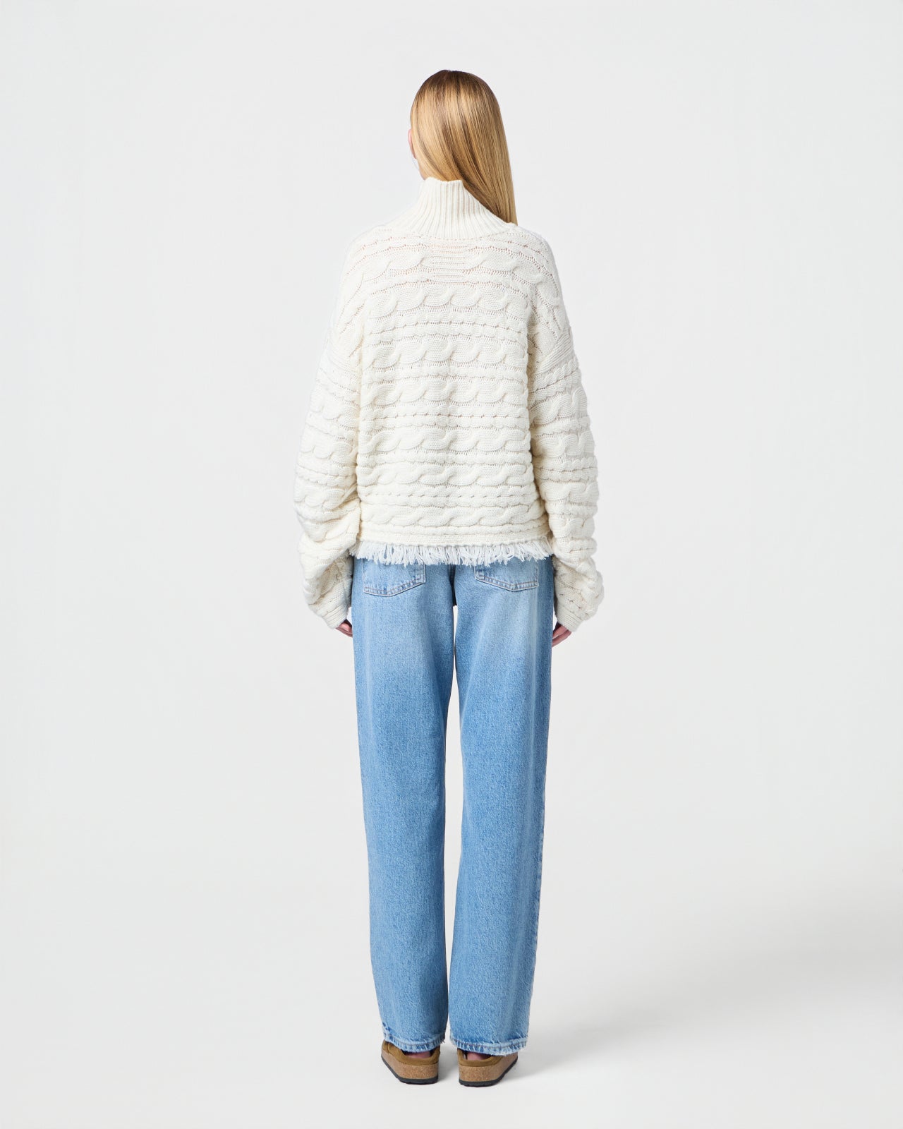 Cropped Cable Tnk - Cream