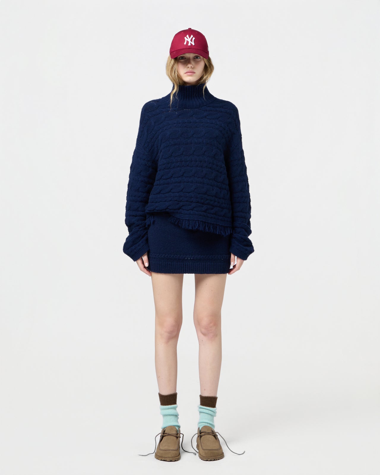 Cropped Cable Tnk - Midnight