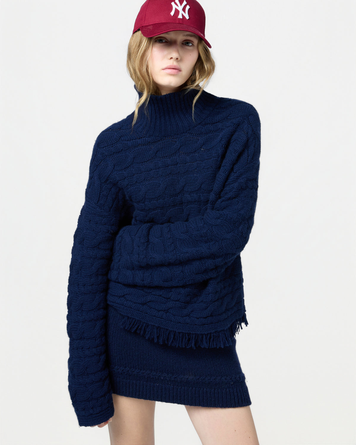 Cropped Cable Tnk - Midnight