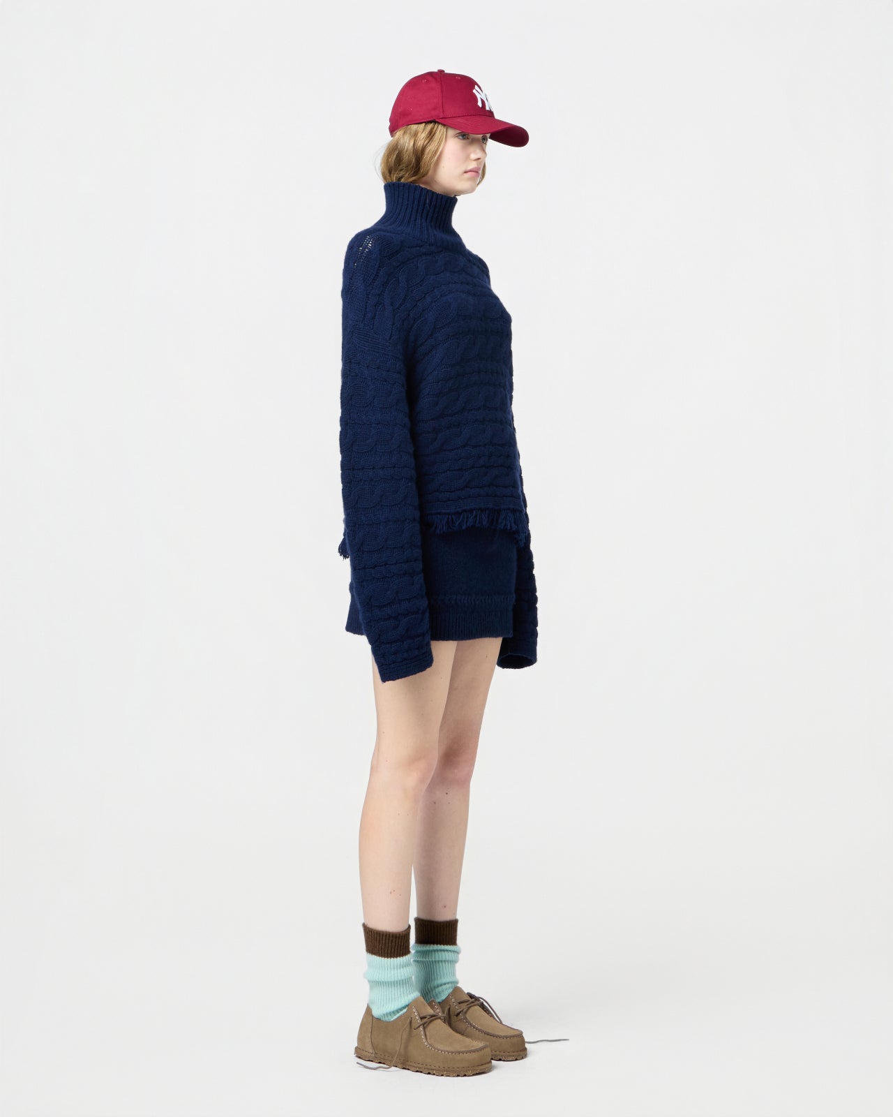 Cropped Cable Tnk - Midnight